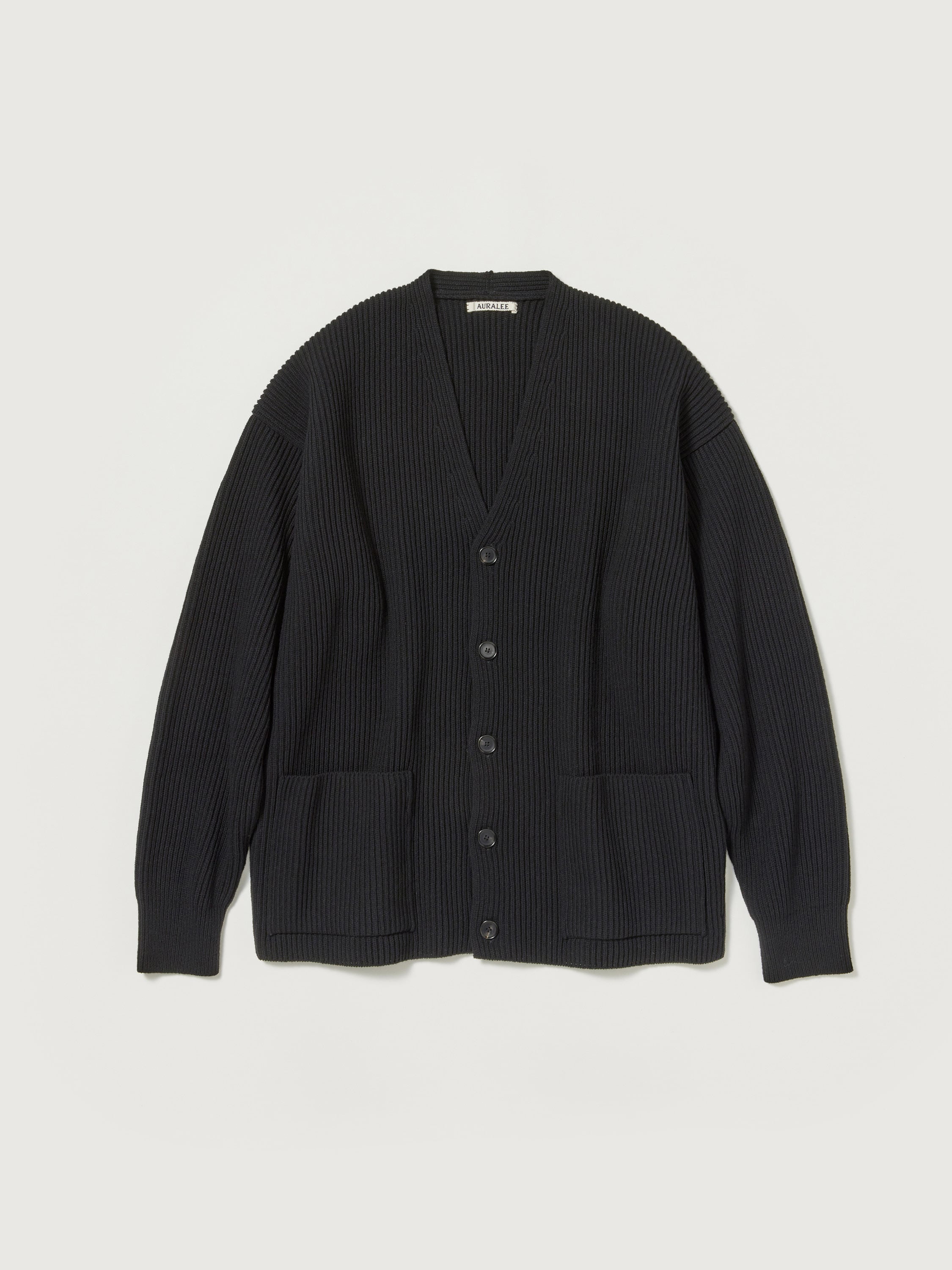 週末限定AURALEE SUPER FINE WOOL RIB CARDIGAN-