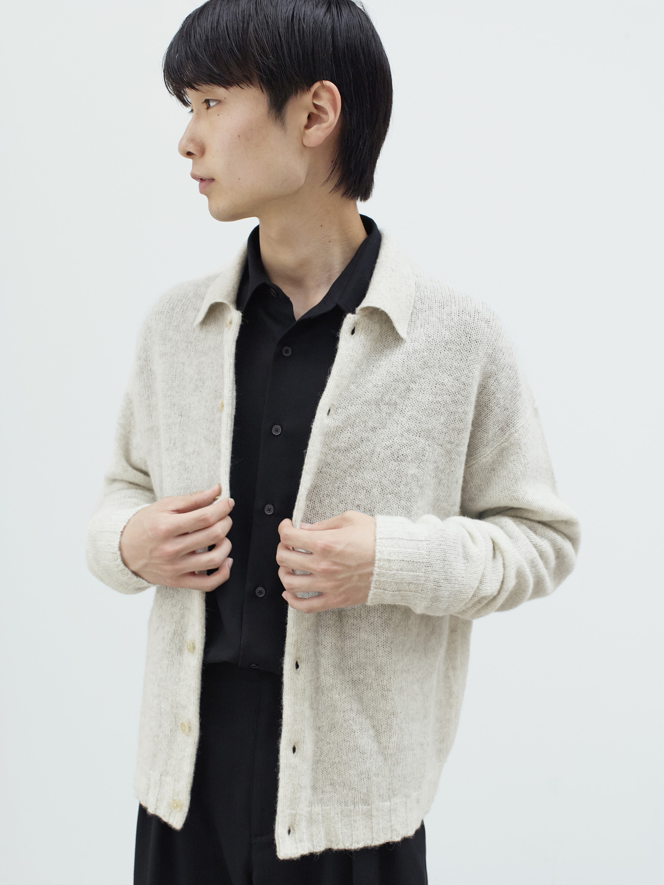 AURALEE WOOL CASHMERE KNIT CARDIGAN - トップス