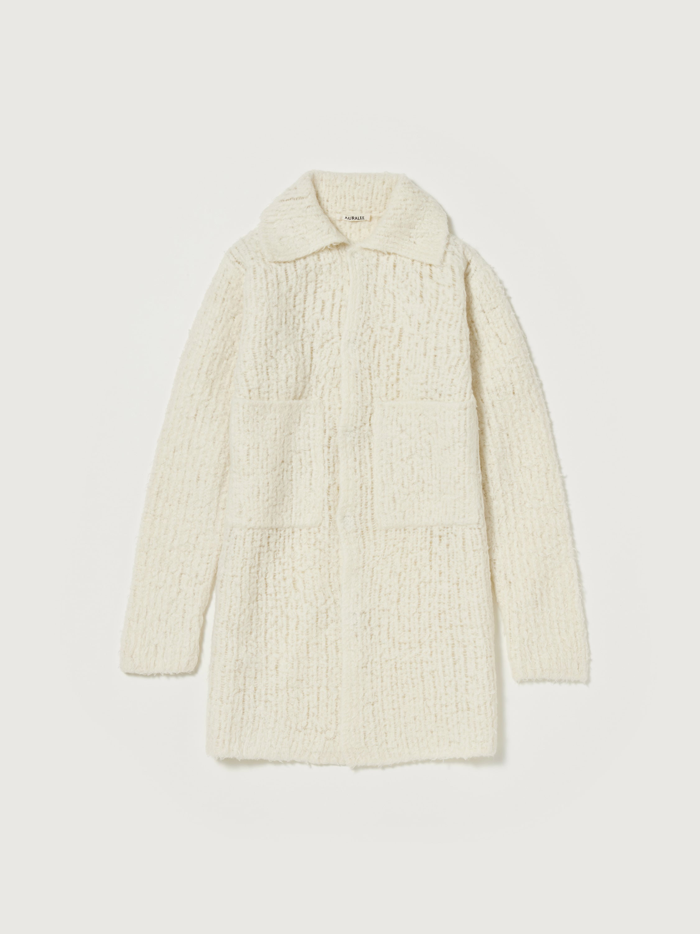 MILLED WOOL MOAL KNIT LONG CARDIGAN 詳細画像 WHITE 1