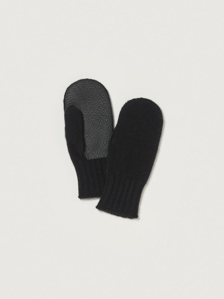 BABY CASHMERE KNIT LEATHER GLOVES
