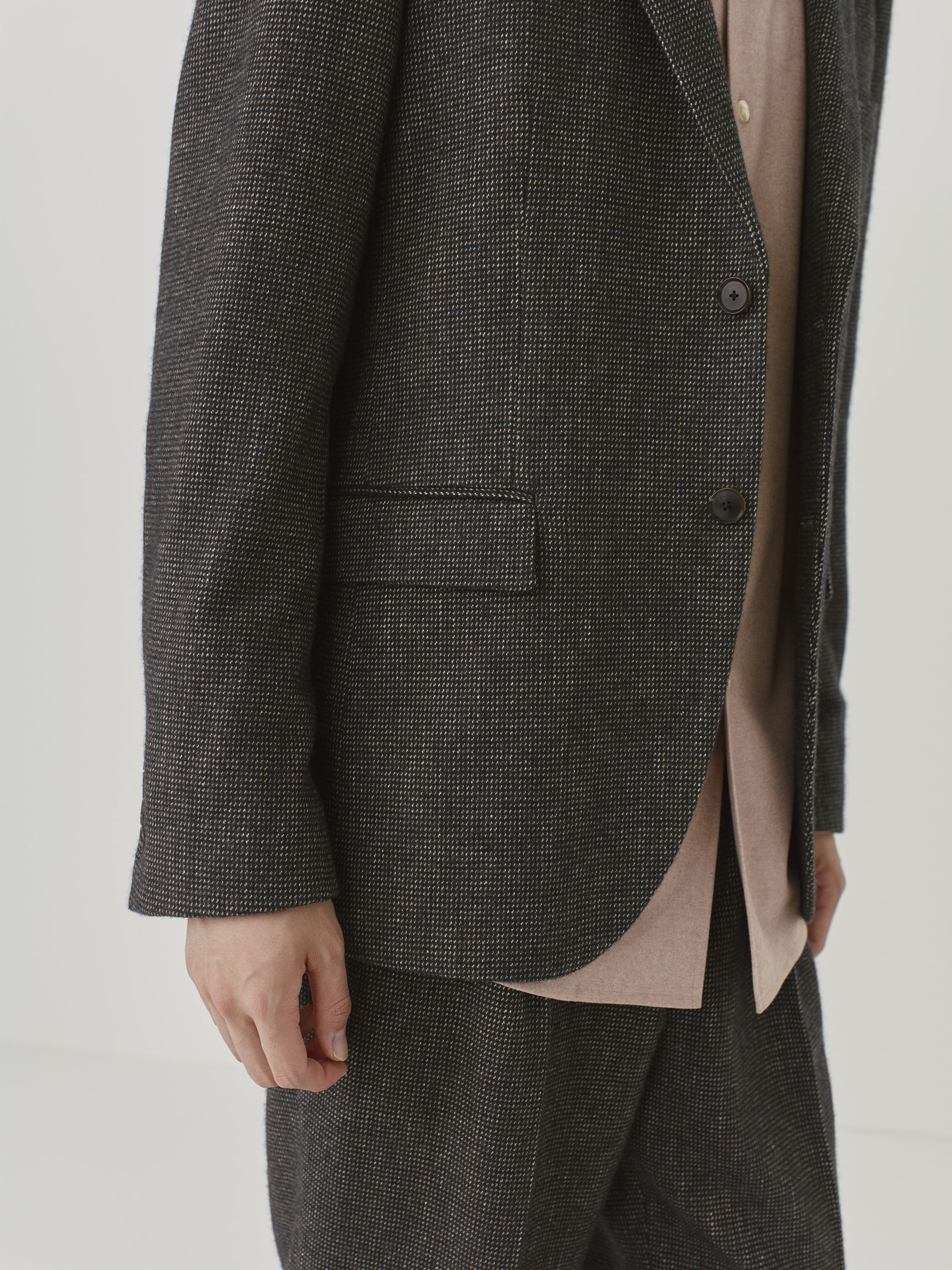 ORGANIC COTTON CASHMERE WOOL TWEED JACKET 詳細画像 TOP CHARCOAL 2