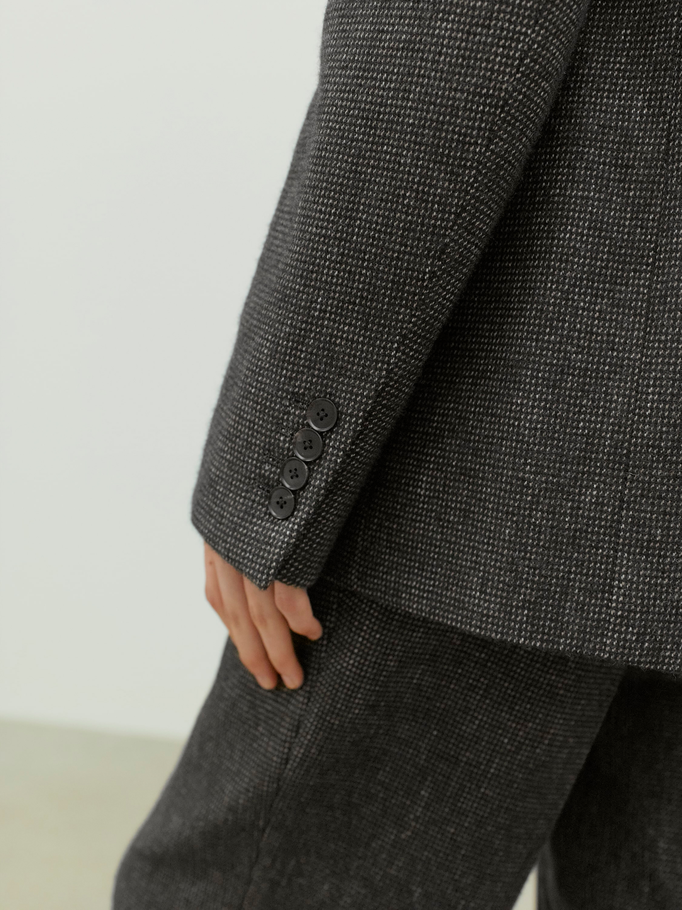 ORGANIC COTTON CASHMERE WOOL TWEED JACKET 詳細画像 TOP CHARCOAL 5