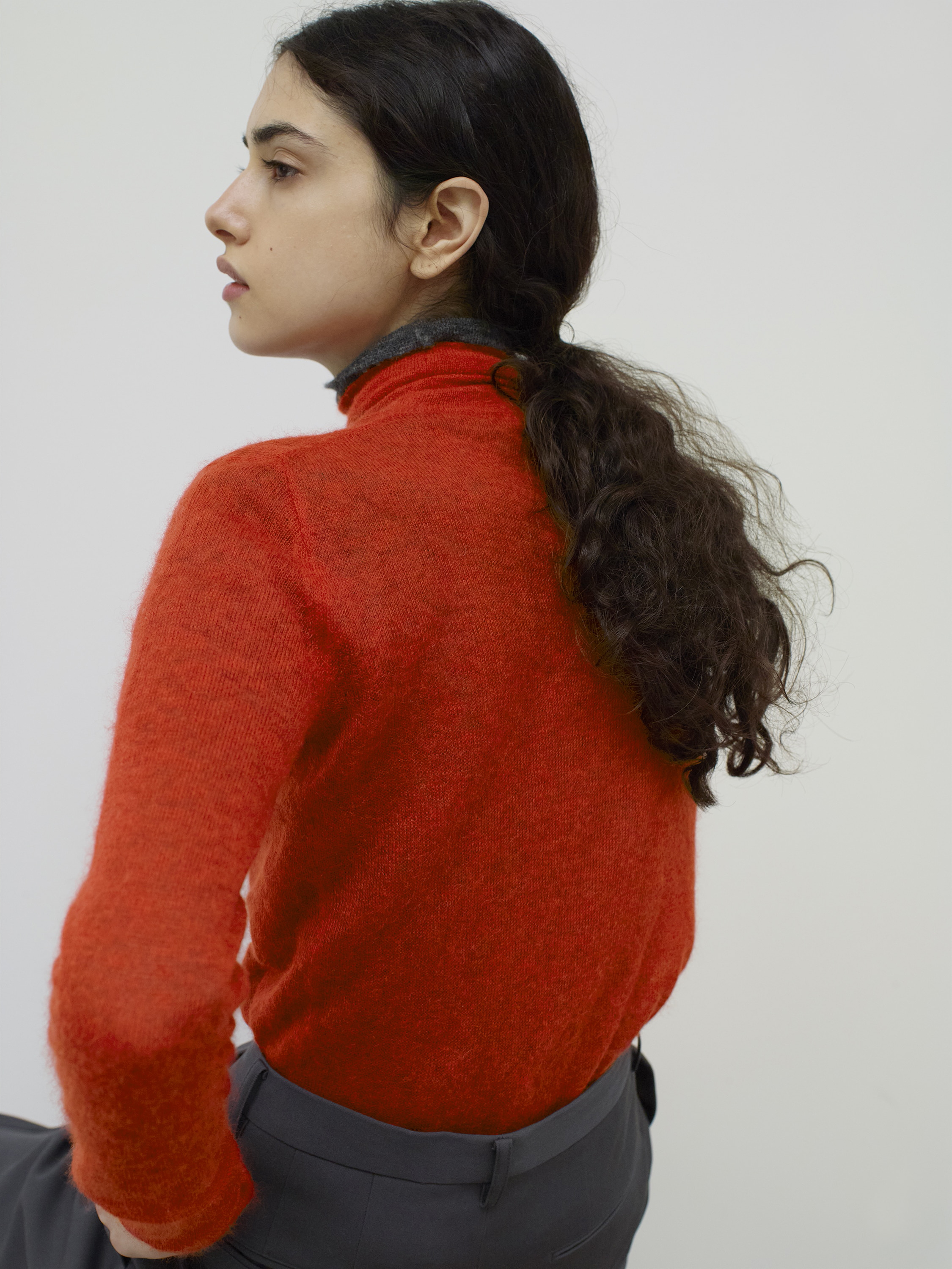 KID MOHAIR SHEER KNIT TURTLE 詳細画像 RED 1