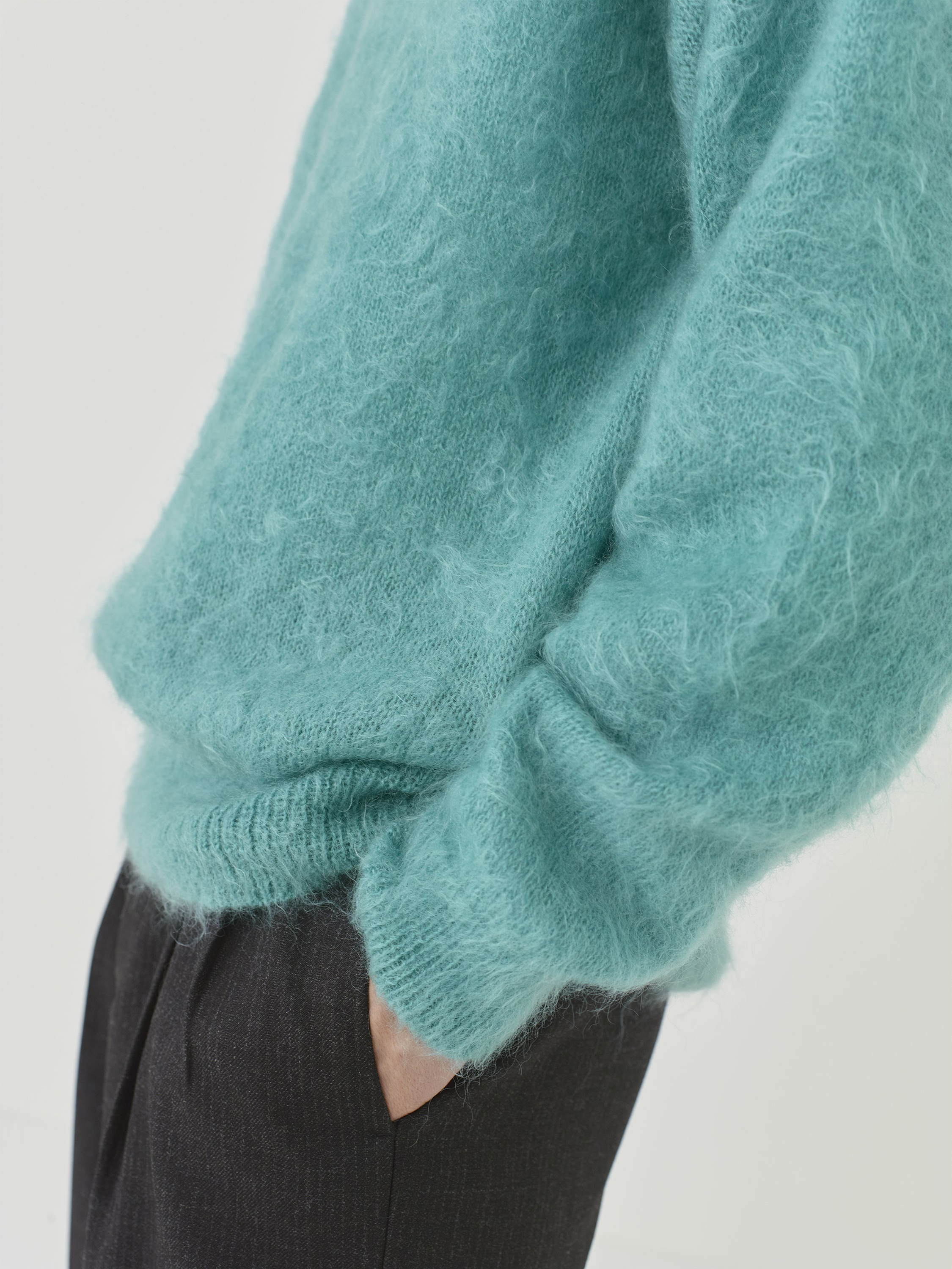 BRUSHED SUPER KID MOHAIR KNIT P/O 詳細画像 BLUE 2