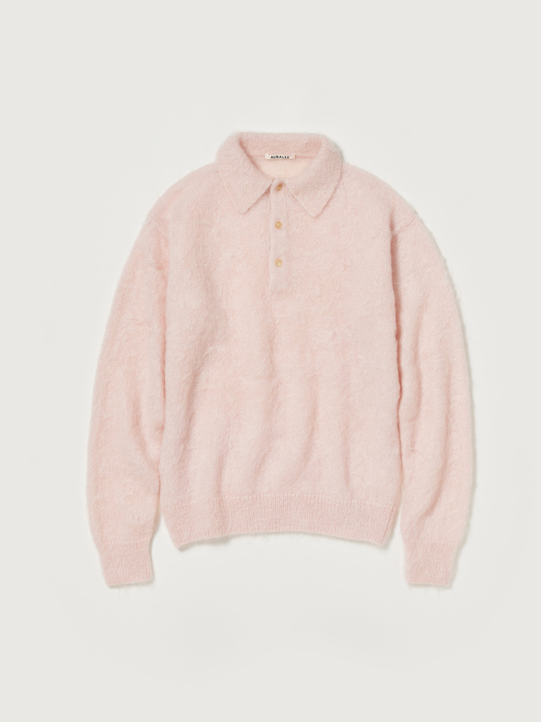 BRUSHED SUPER KID MOHAIR KNIT POLO 詳細画像 LIGHT PINK 1
