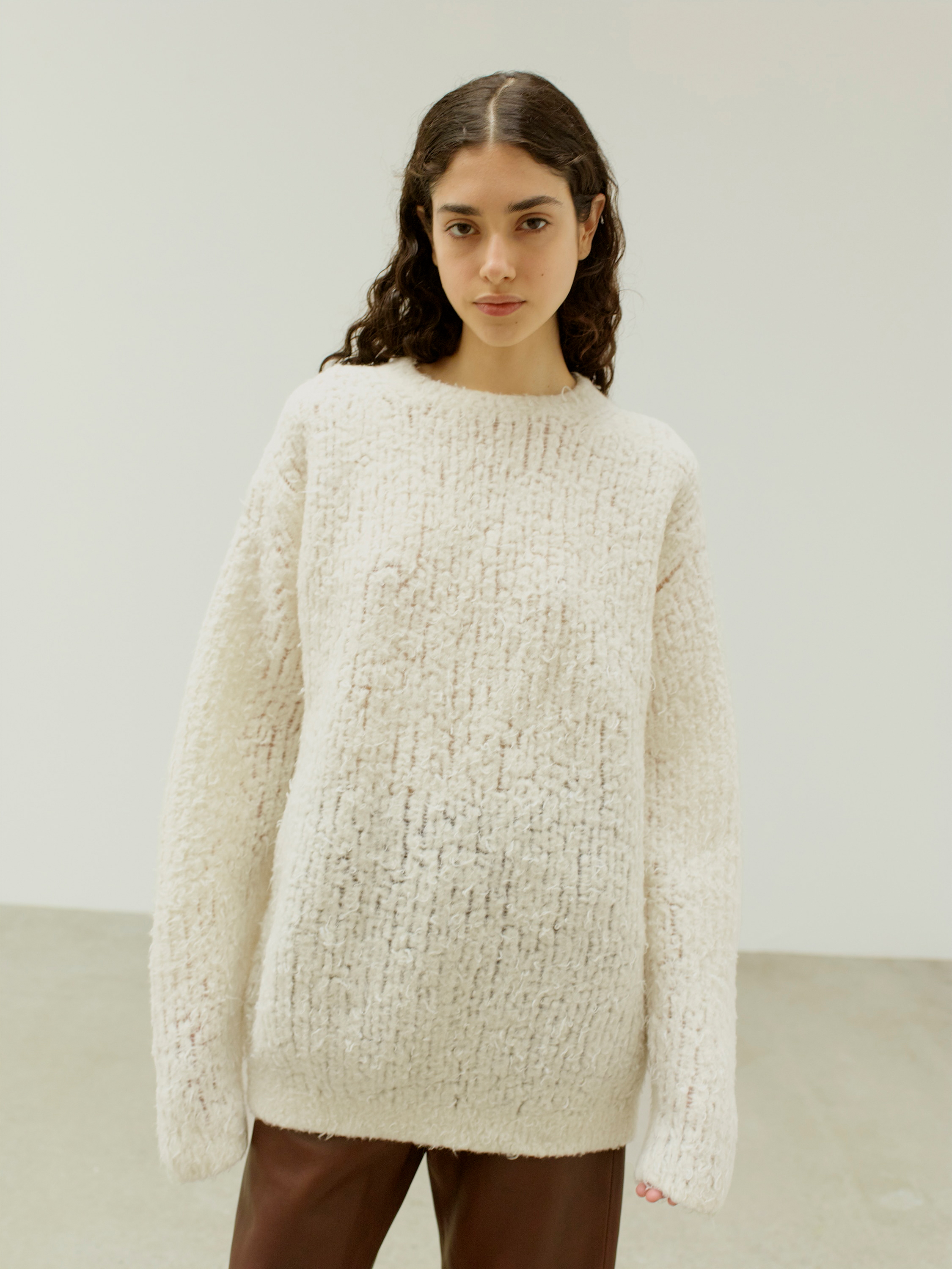 MILLED WOOL MOAL KNIT BIG P/O 詳細画像 WHITE 1