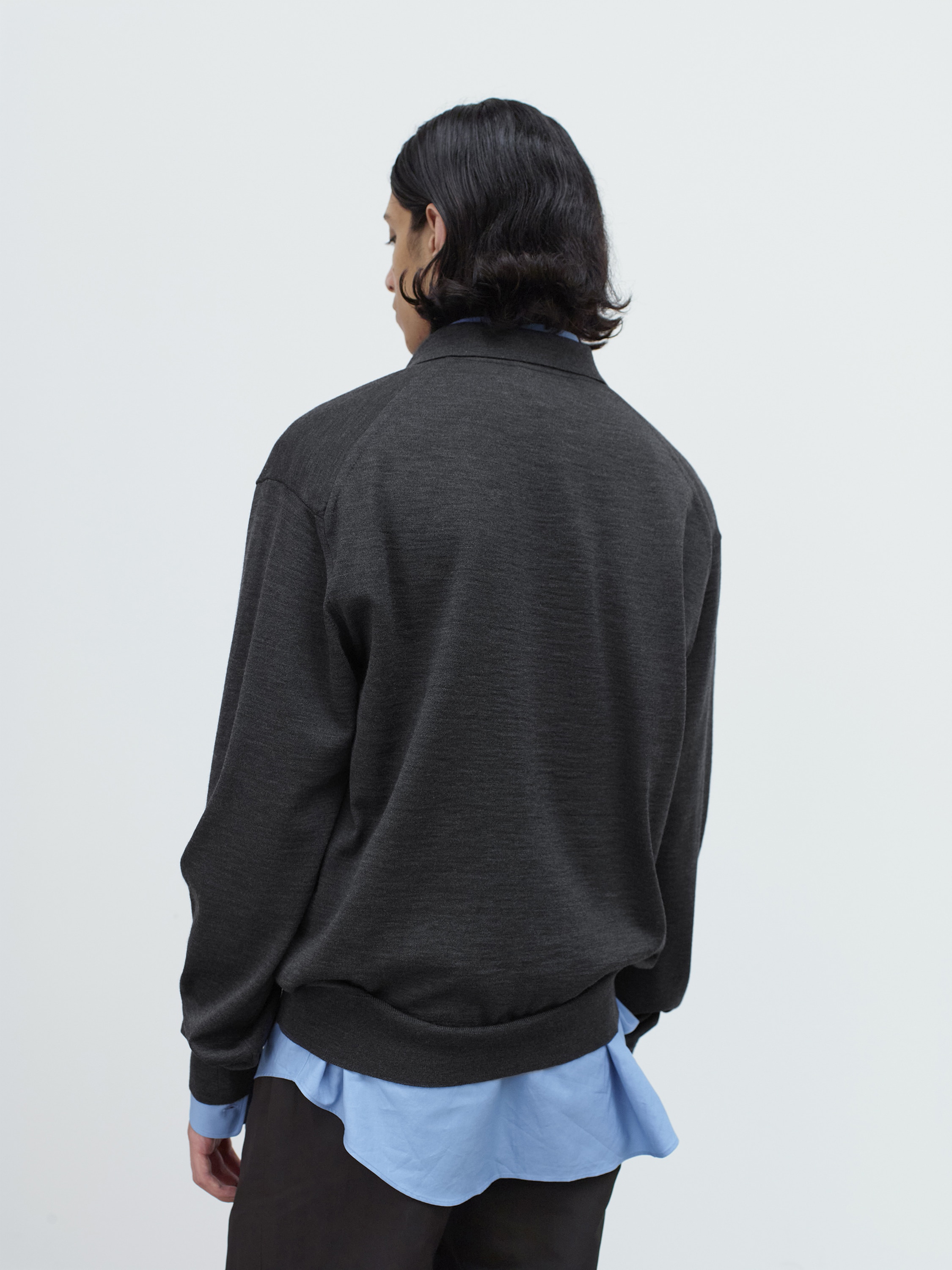 SUPER HIGH GAUGE WOOL KNIT POLO 詳細画像 TOP CHARCOAL 2