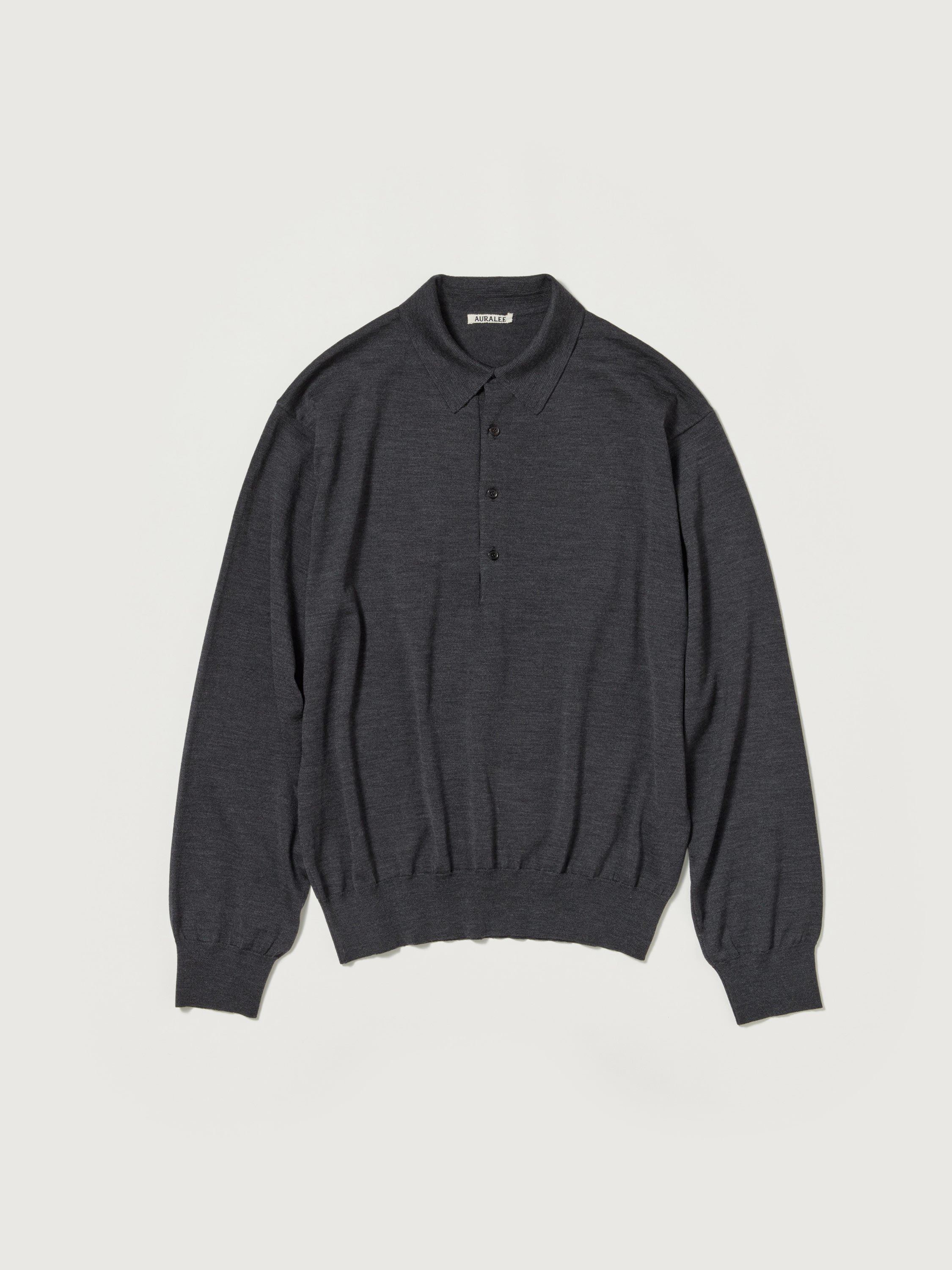 SUPER HIGH GAUGE WOOL KNIT POLO 詳細画像 TOP CHARCOAL 4