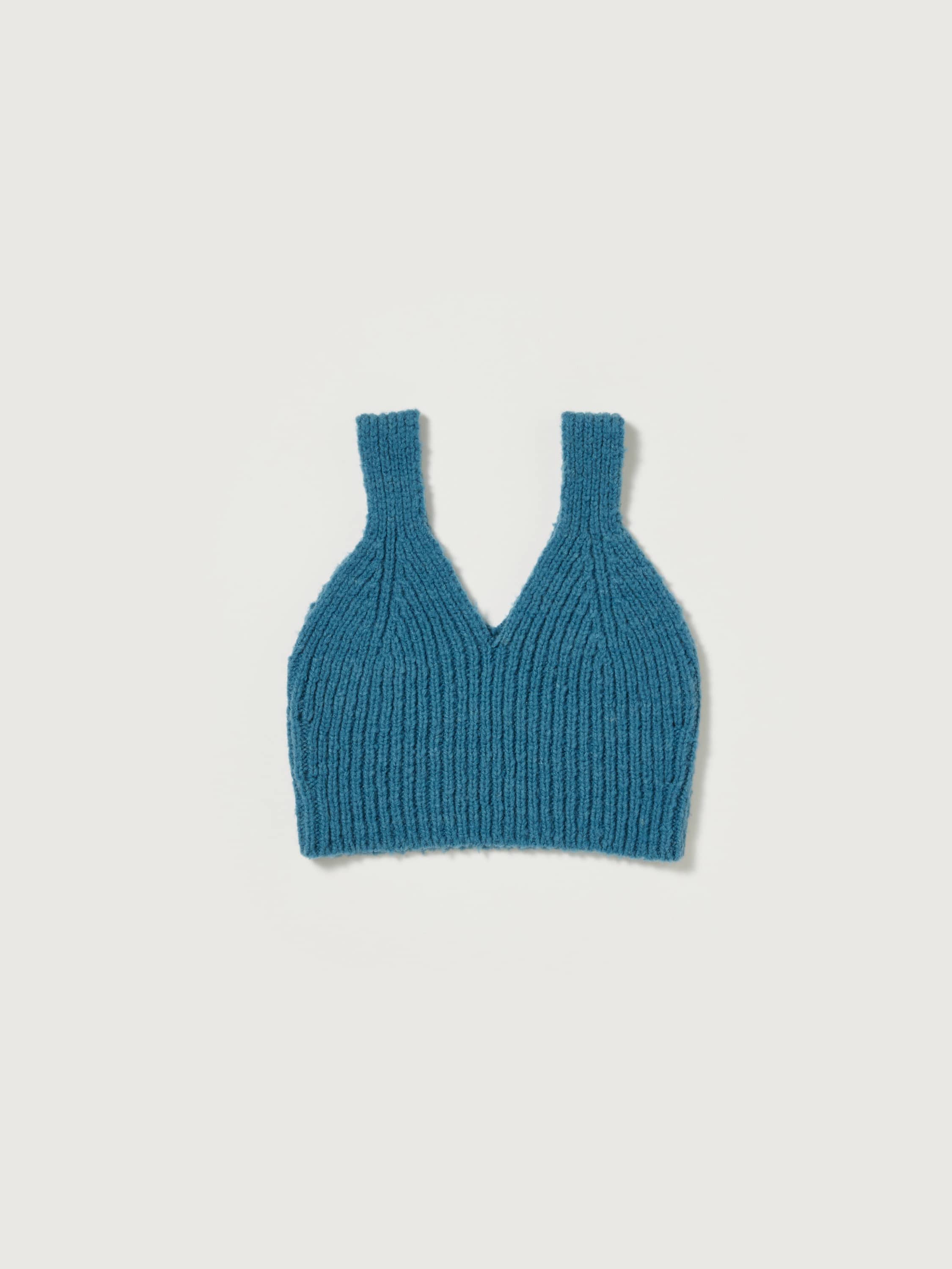 WOOL BABY CAMEL BRUSHED YARN KNIT CAMISOLE 詳細画像 BLUE 1