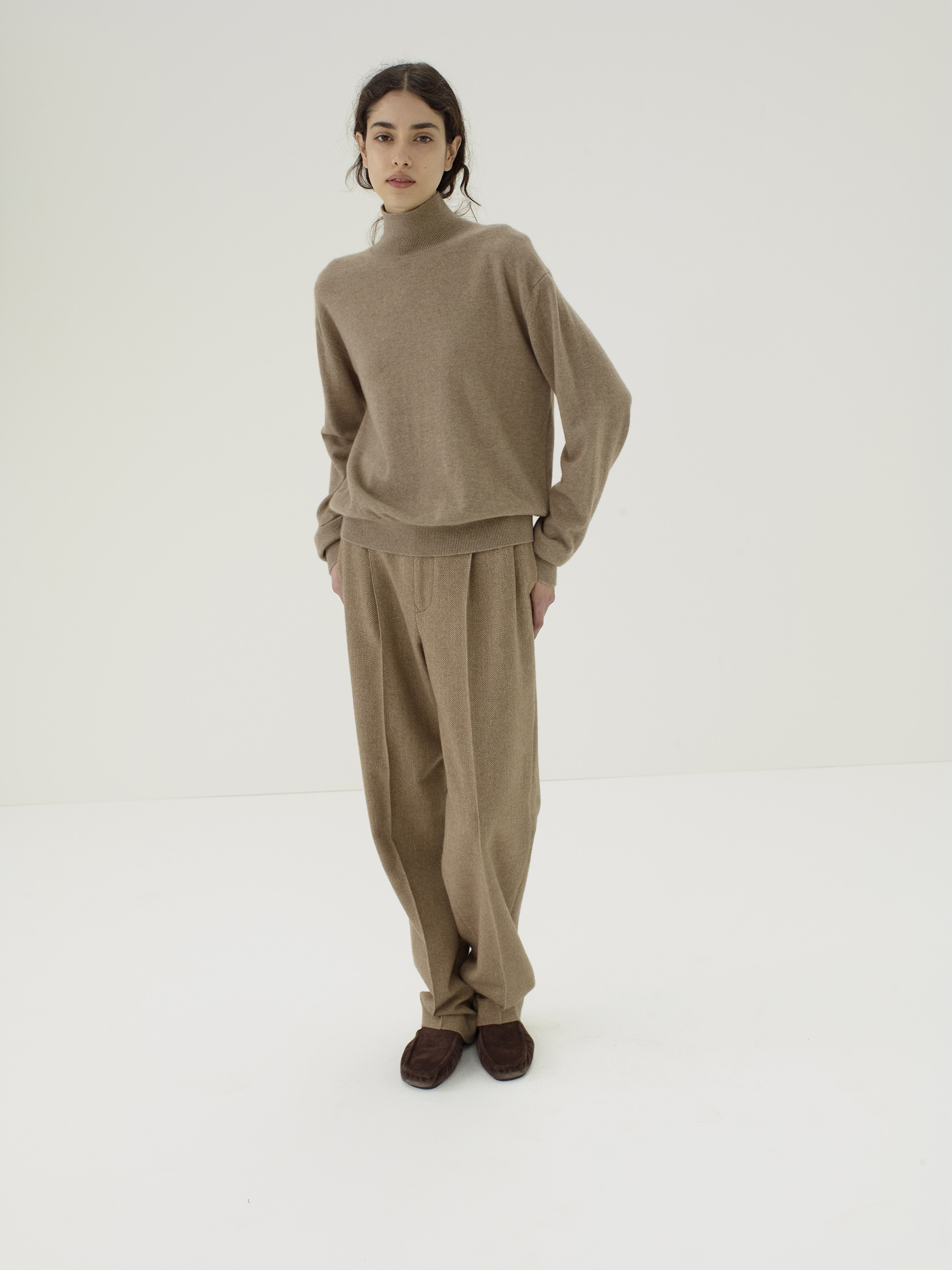 BABY CASHMERE KNIT TURTLE 詳細画像 NATURAL BROWN 3