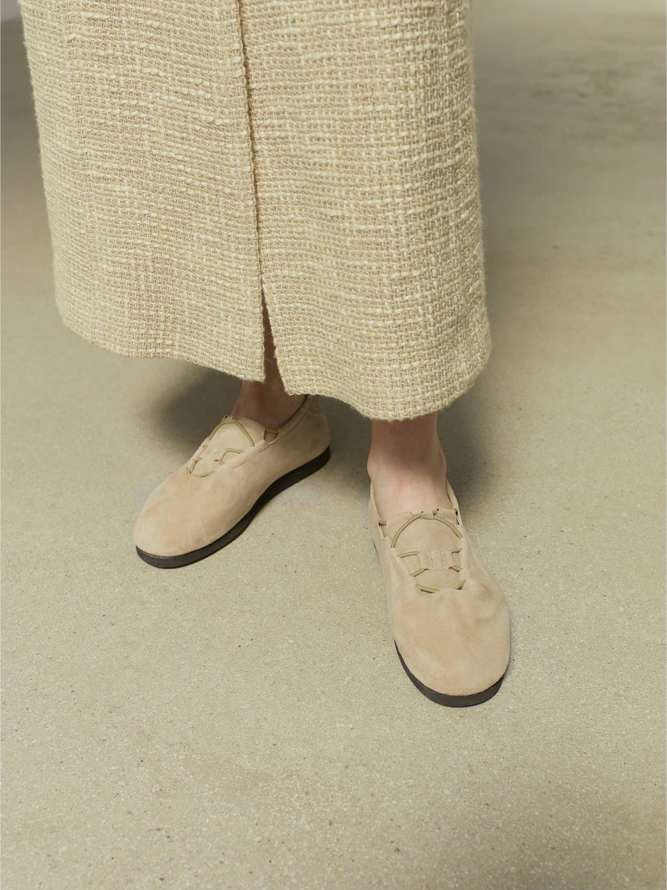 LAMB SUEDE CORD SHOES MADE BY FOOT THE COACHER 詳細画像 BEIGE 1