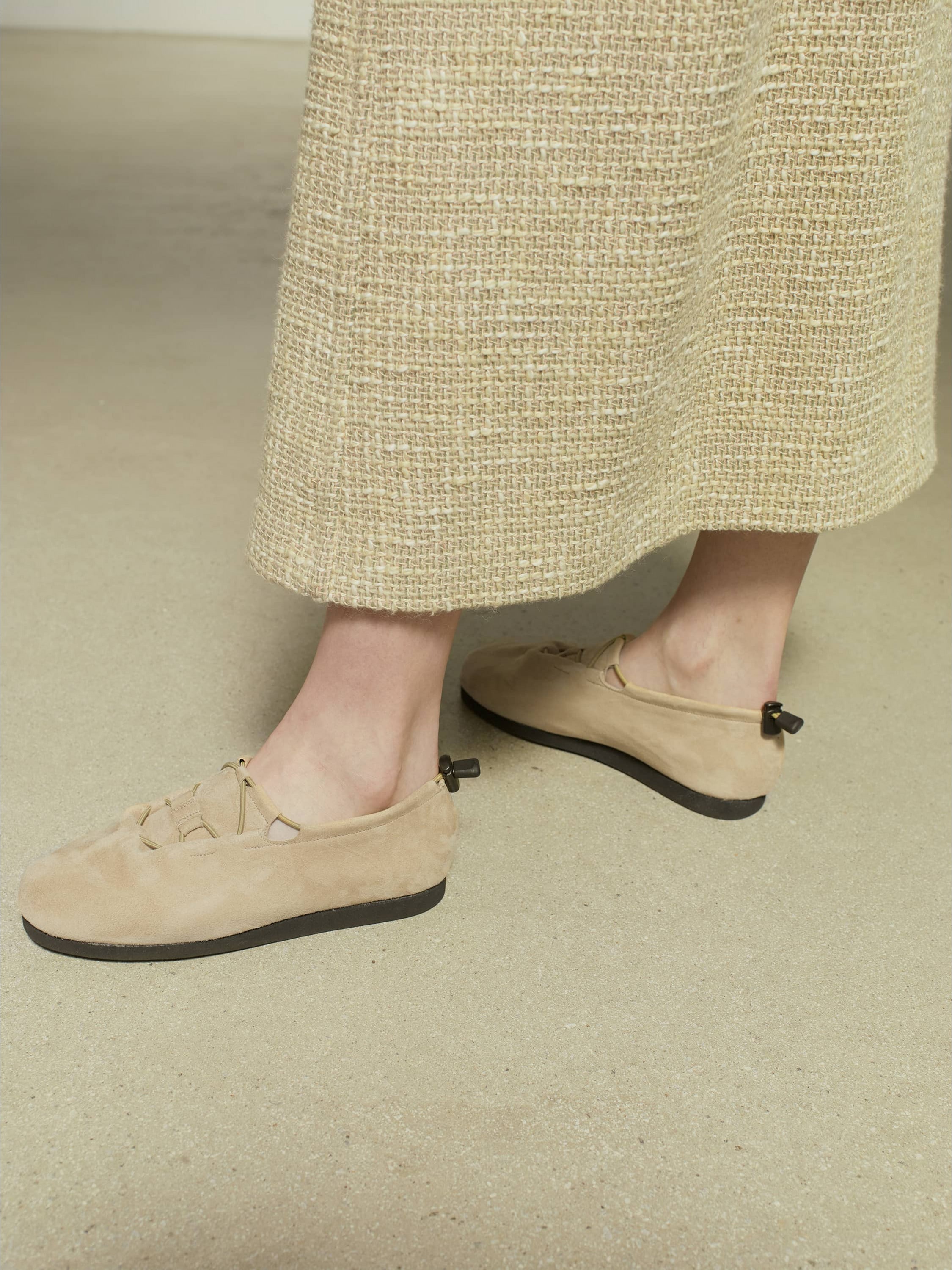 LAMB SUEDE CORD SHOES MADE BY FOOT THE COACHER 詳細画像 BEIGE 2