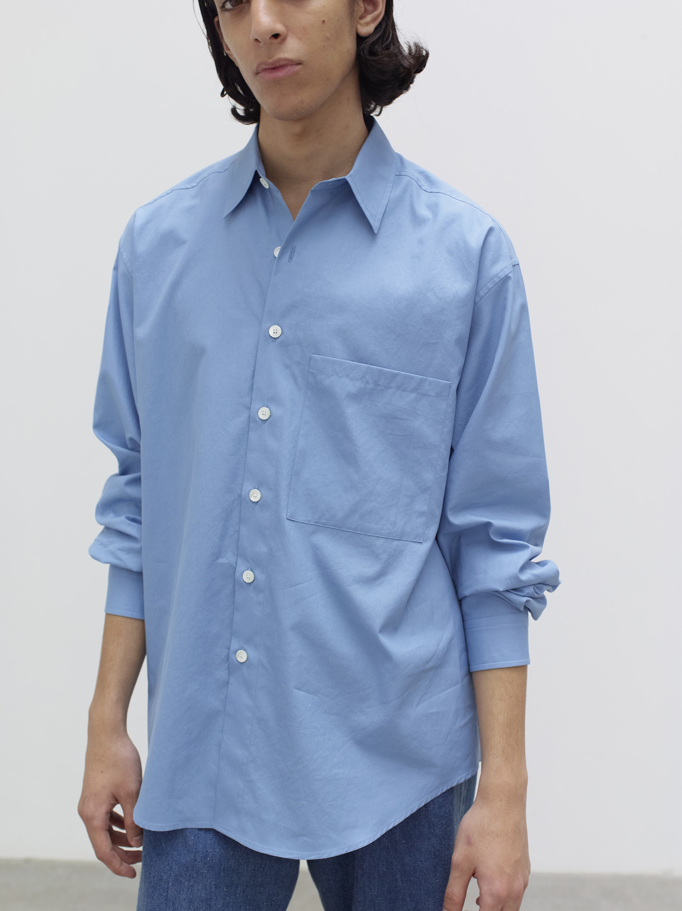 23ss AURALEE WASHED FINX TWILL BIG SHIRT-