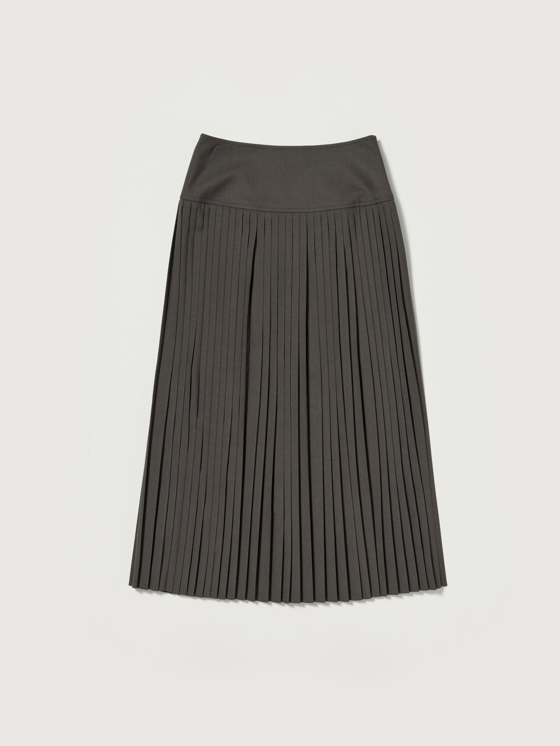 SUPER FINE TROPICAL WOOL PLEATED SKIRT 詳細画像 TOP BROWN 4