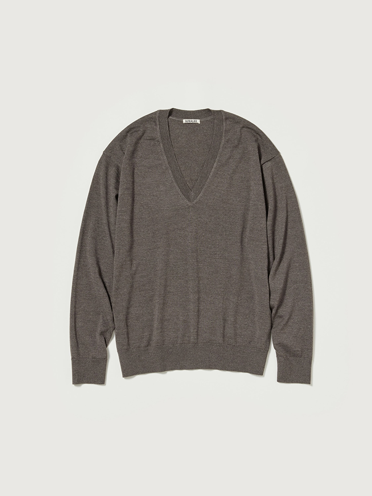 美品】AURALEE FELTED WOOL KNIT VNECK P/O 4 | ajmalstud.com