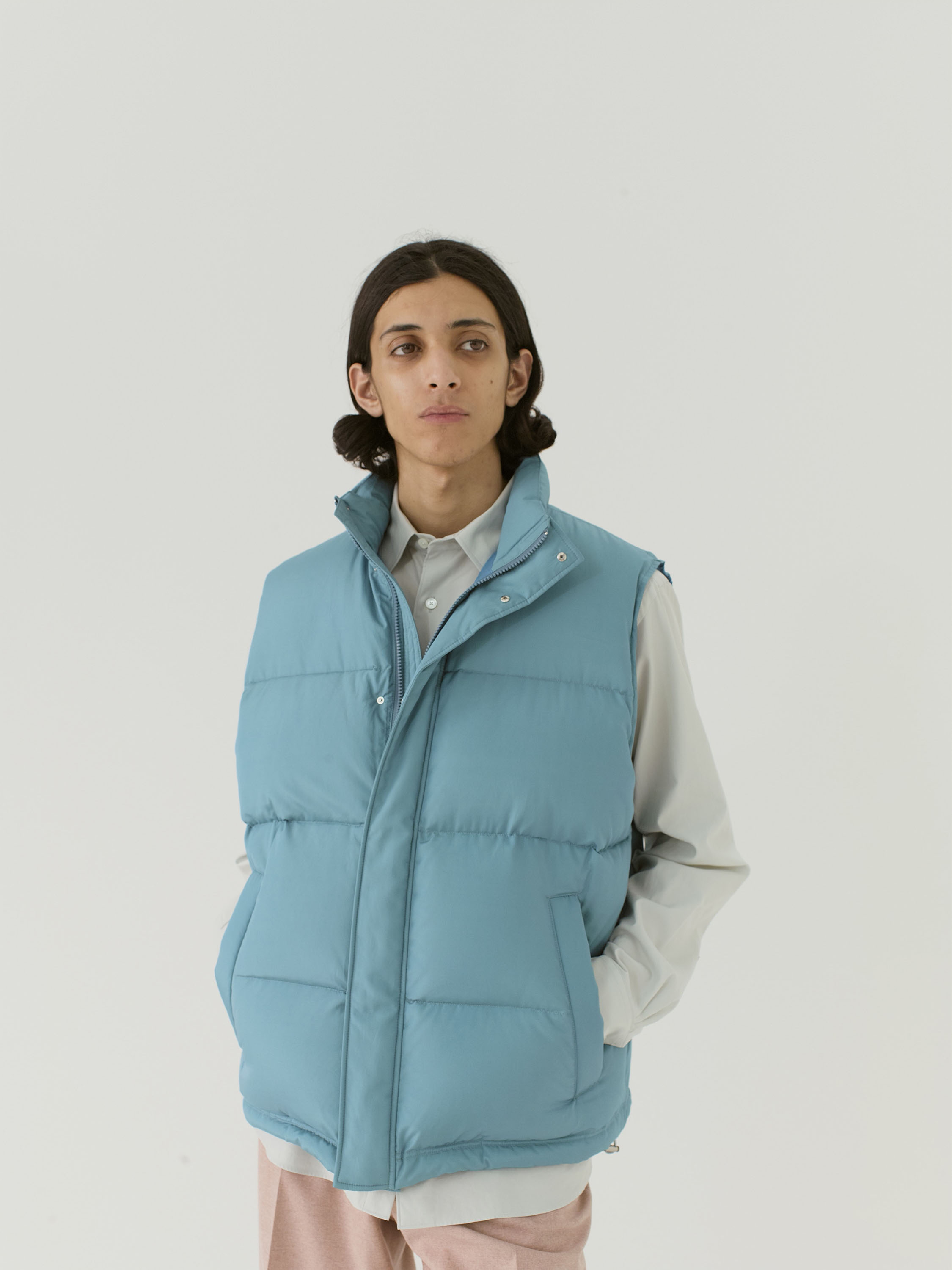 オーラリー SUVIN HIGH COUNT CLOTH DOWN VEST-