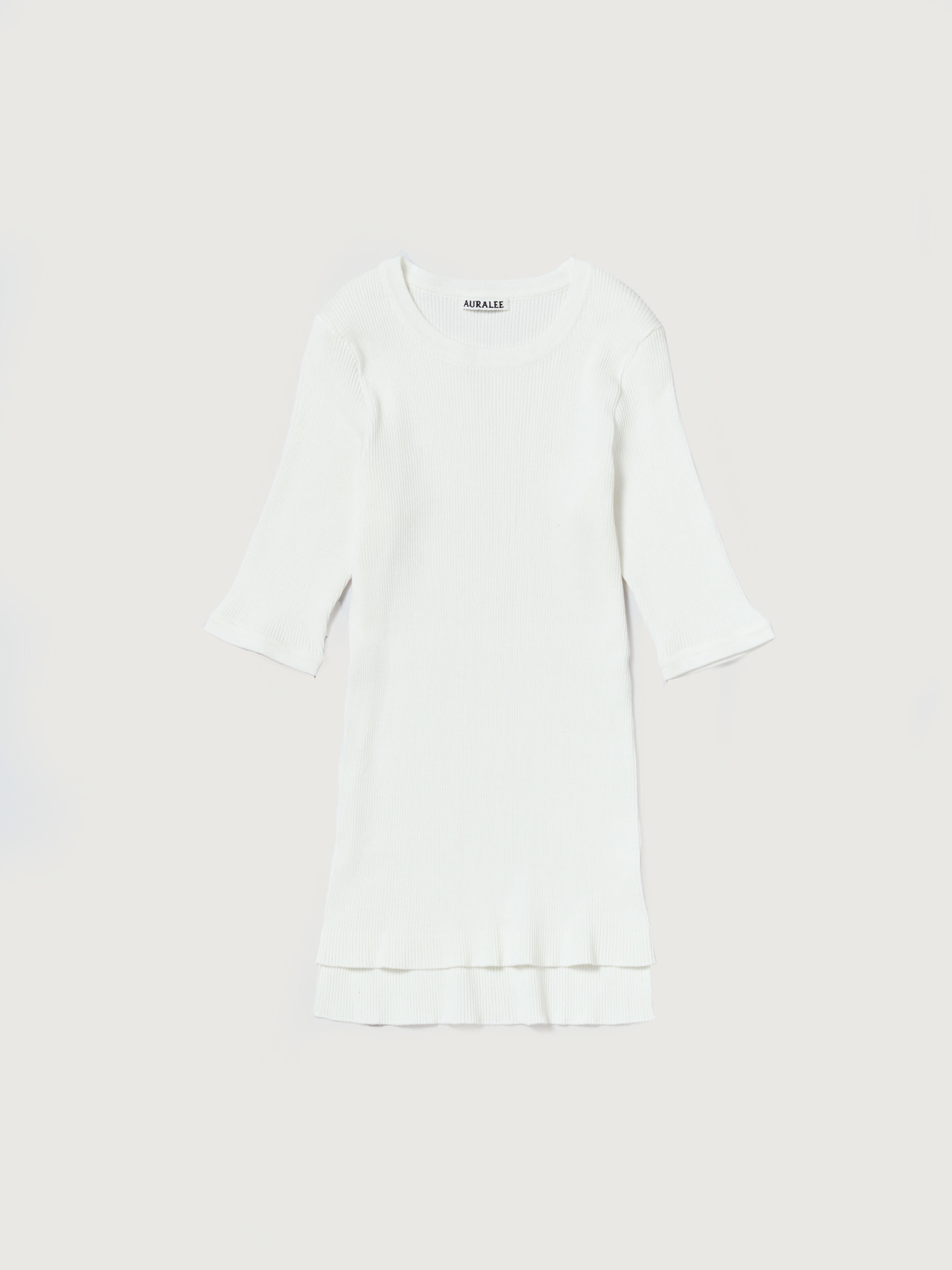 GIZA HIGH GAUGE RIB KNIT TEE 詳細画像 WHITE 1