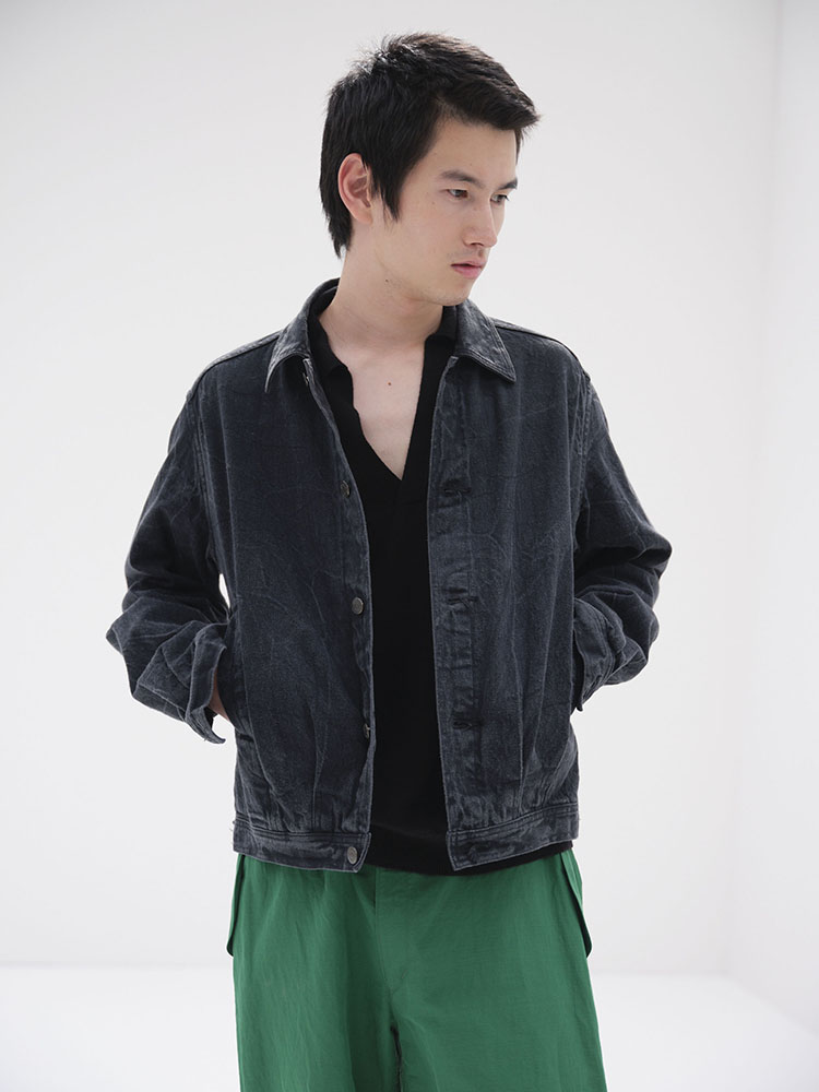 SELVEDGE FADED LIGHT DENIM BLOUSON - AURALEE Official Website