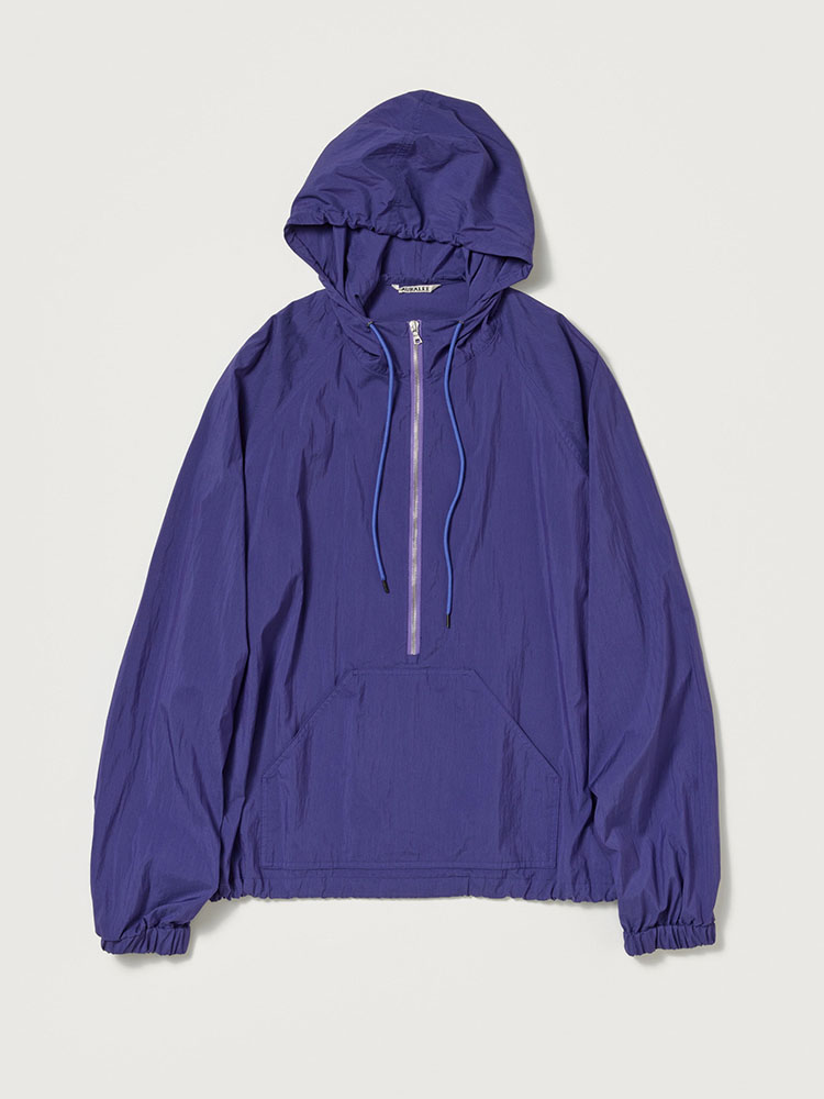 WASHED COTTON NYLON WEATHER HOODED ZIP P/O