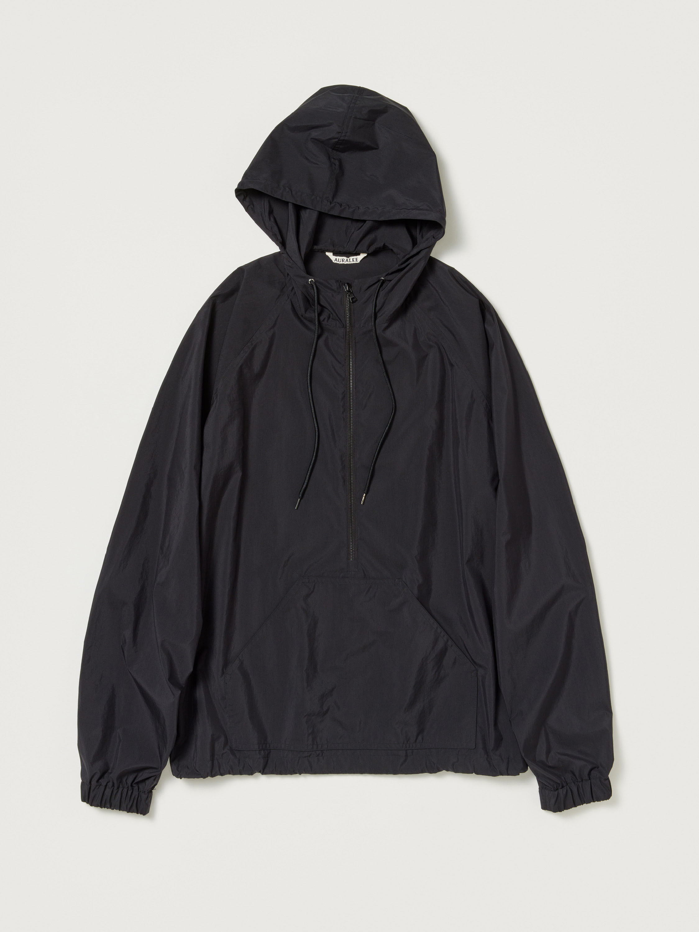 WASHED COTTON NYLON WEATHER HOODED ZIP P/O 詳細画像 BLACK 1