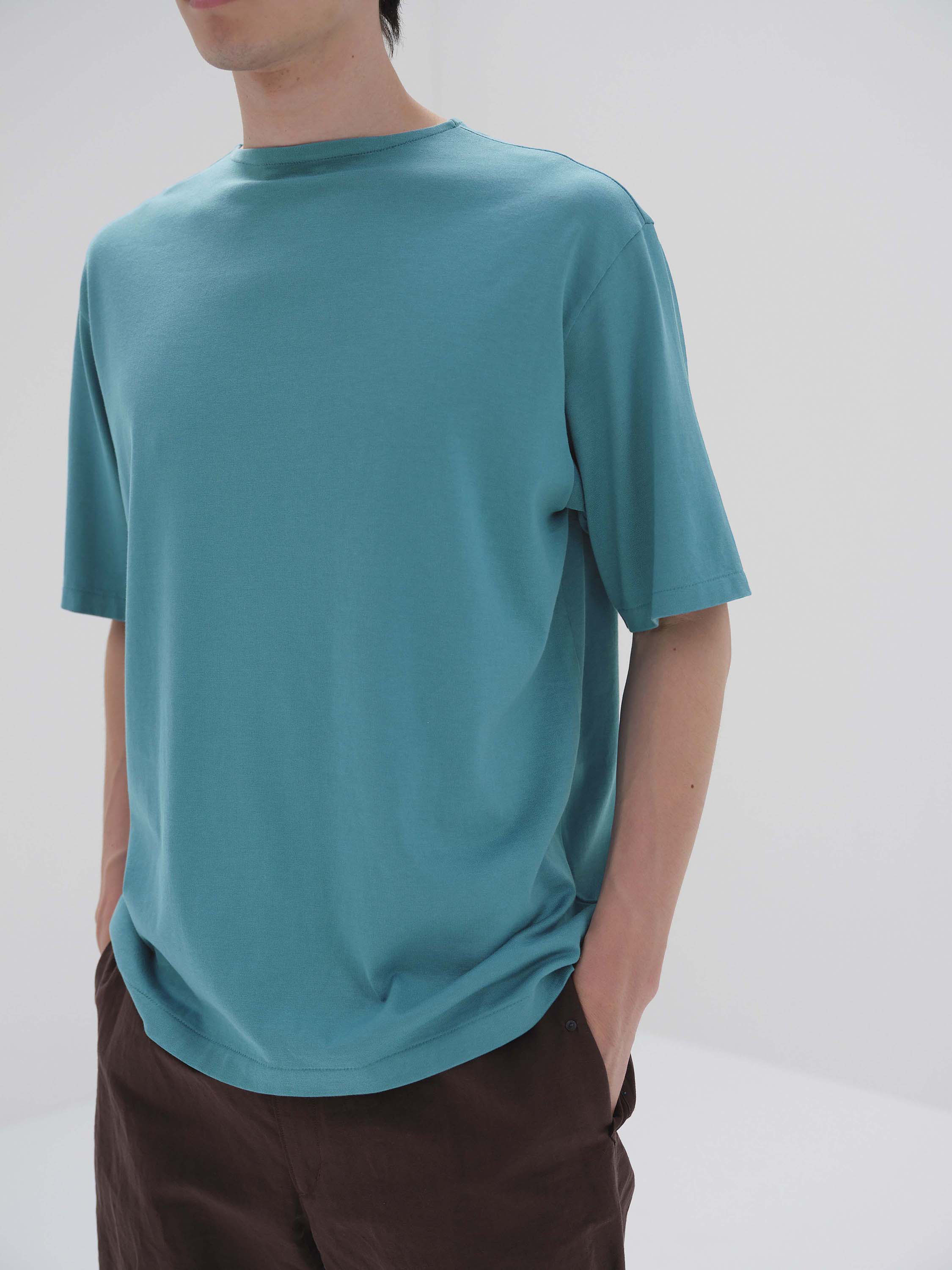 LUSTER PLAITING NARROW BOAT NECK TEE 詳細画像 TEAL GREEN 1