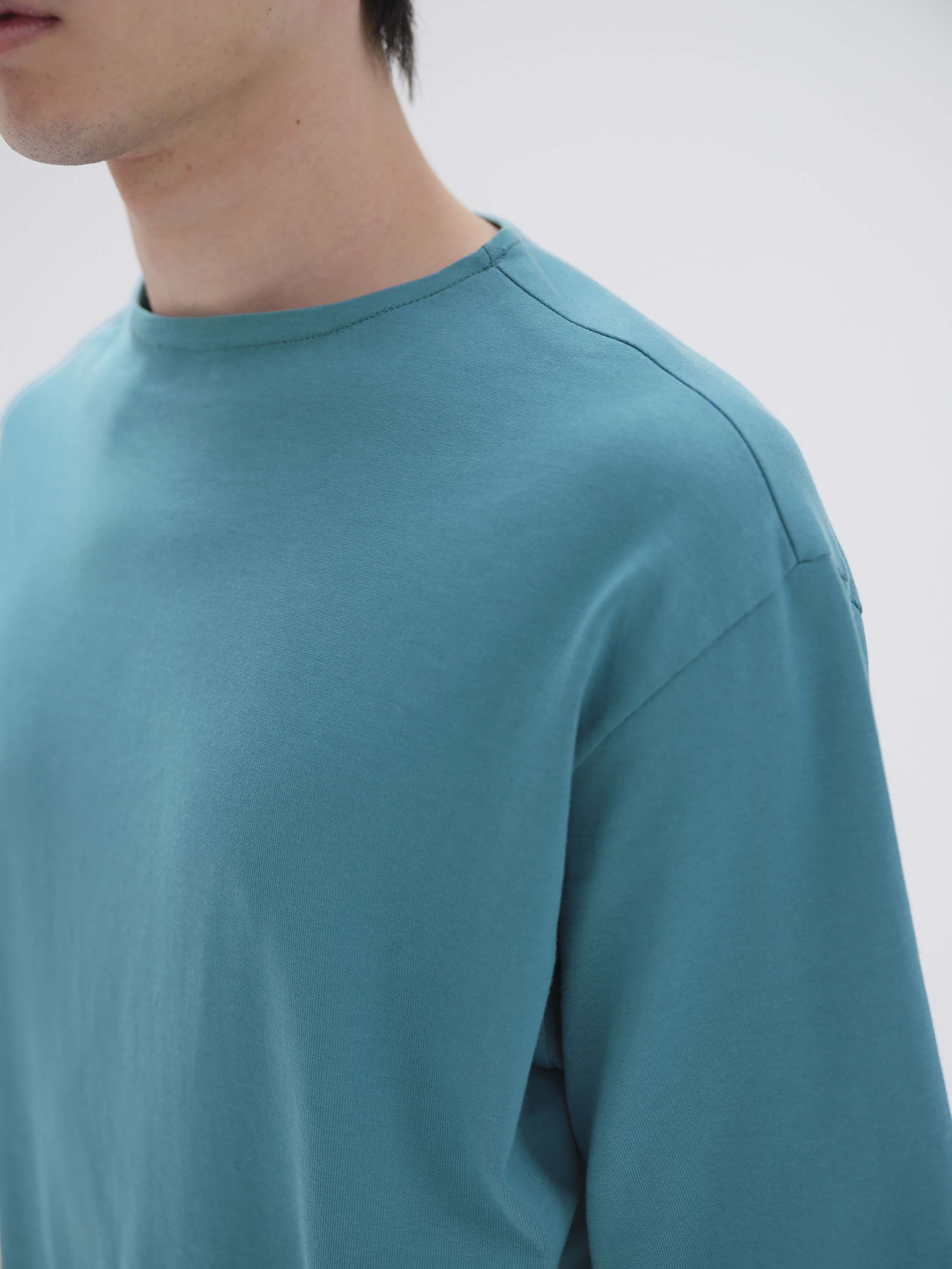 LUSTER PLAITING NARROW BOAT NECK TEE 詳細画像 TEAL GREEN 2