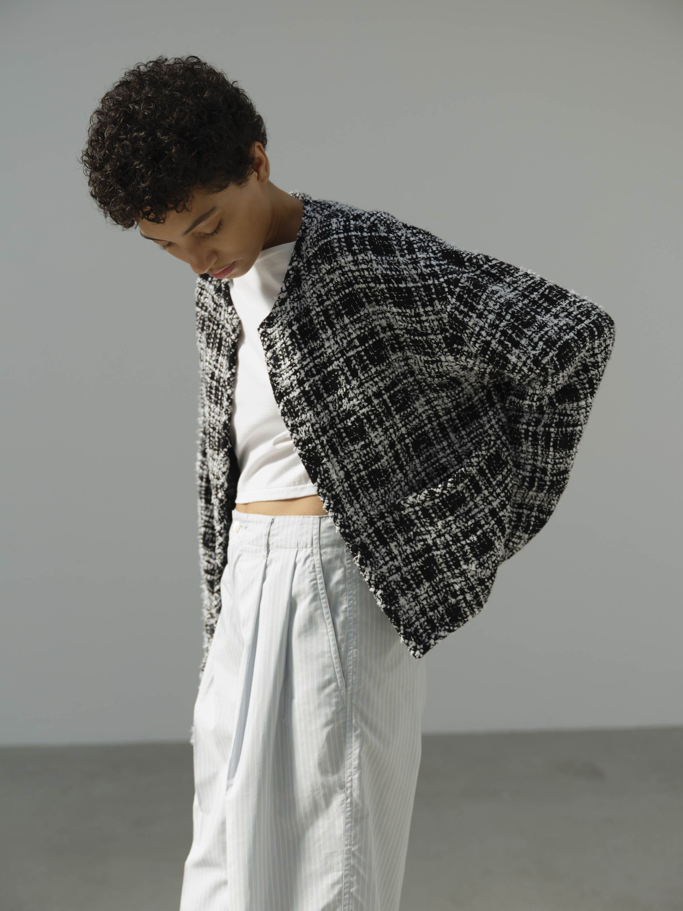 HOMESPUN SUMMER TWEED BLOUSON 詳細画像 WHITE×BLACK 2