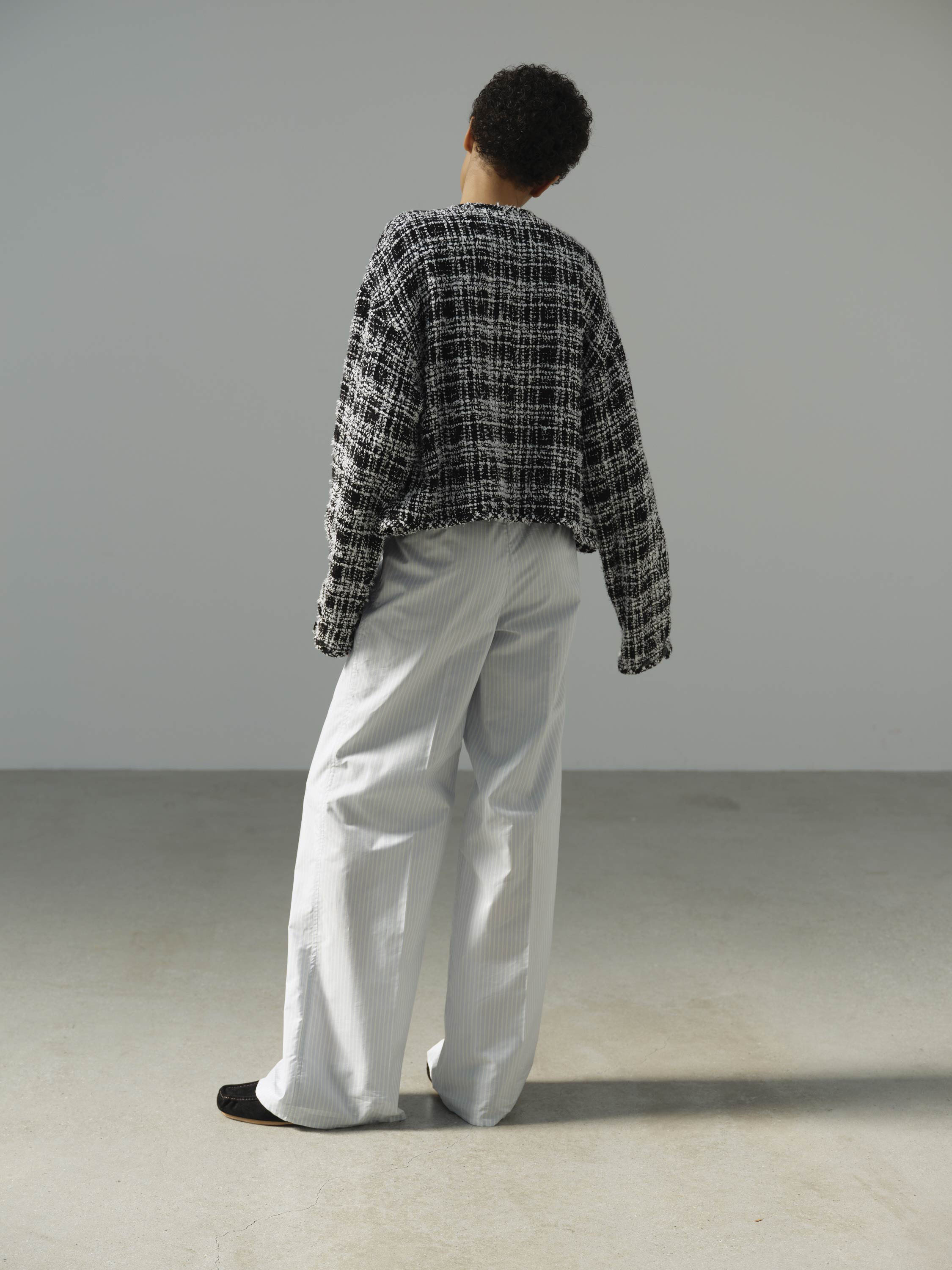 HOMESPUN SUMMER TWEED BLOUSON 詳細画像 WHITE×BLACK 4