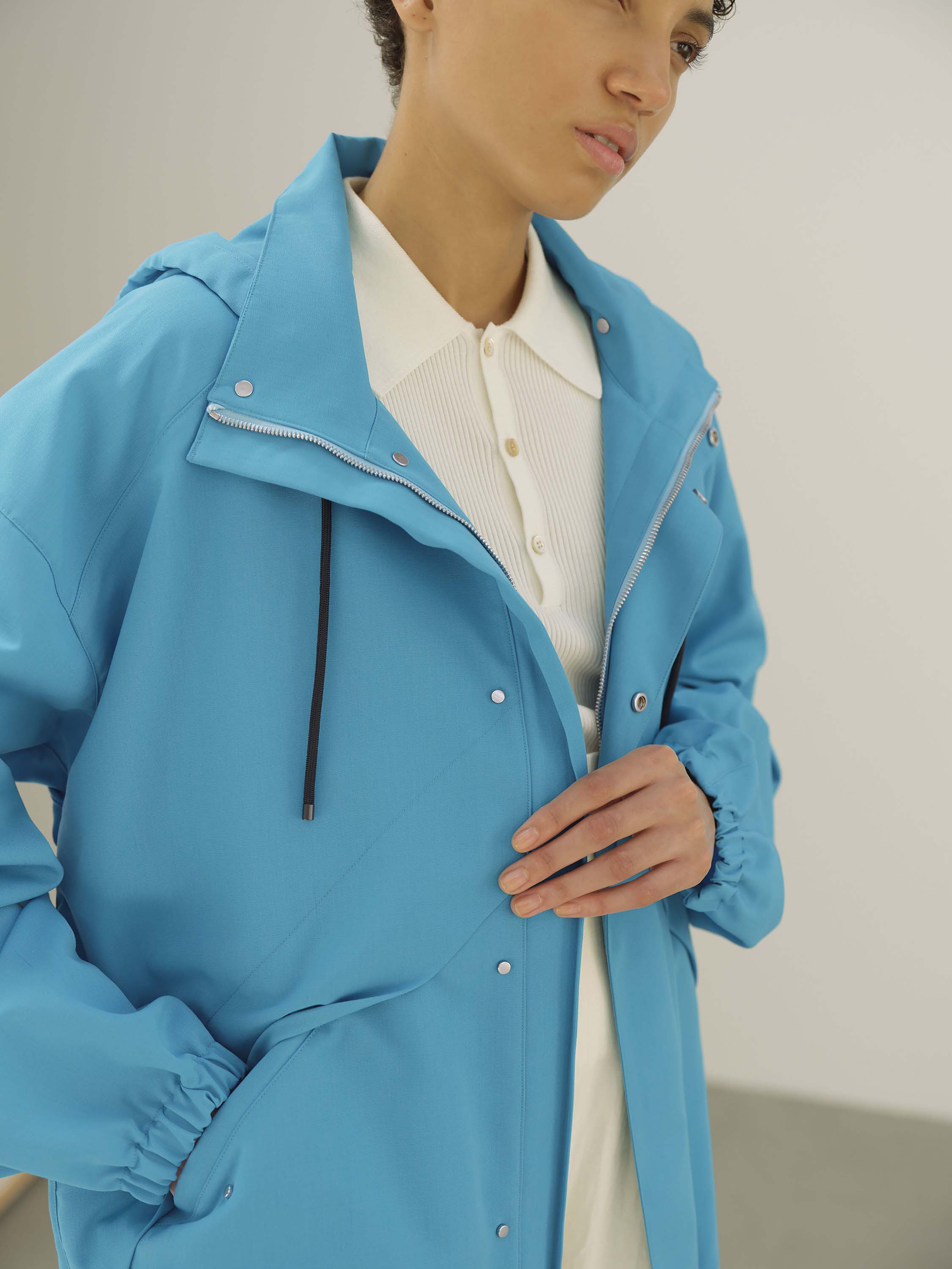 WOOL MAX CANVAS HOODED BLOUSON 詳細画像 TURQUOISE BLUE 2