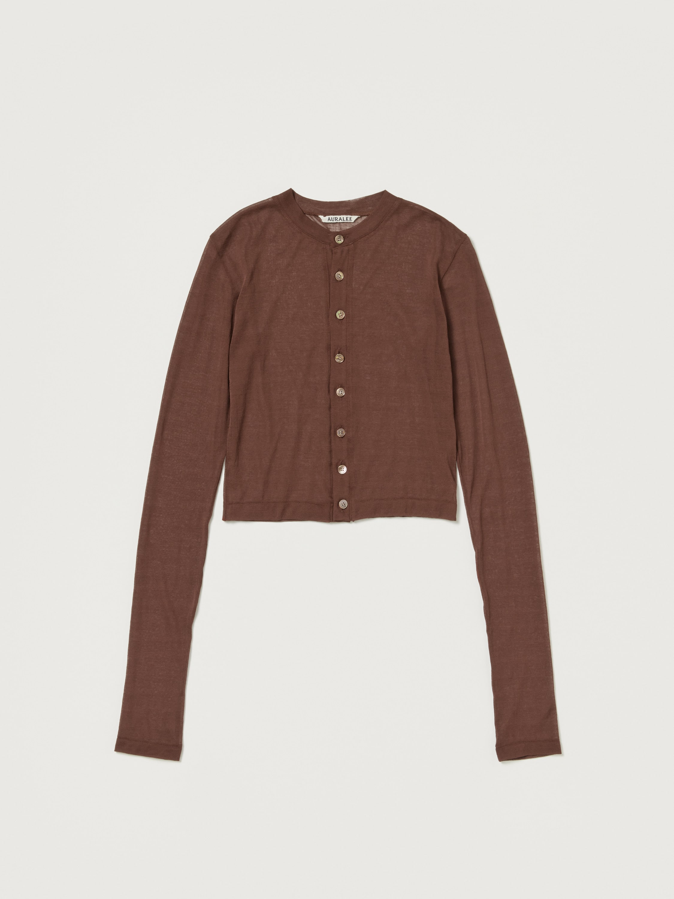 HARD TWIST COTTON GAUZE CARDIGAN 詳細画像 BROWN 1