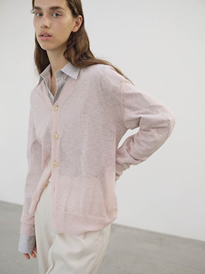 KID MOHAIR SHEER KNIT CARDIGAN