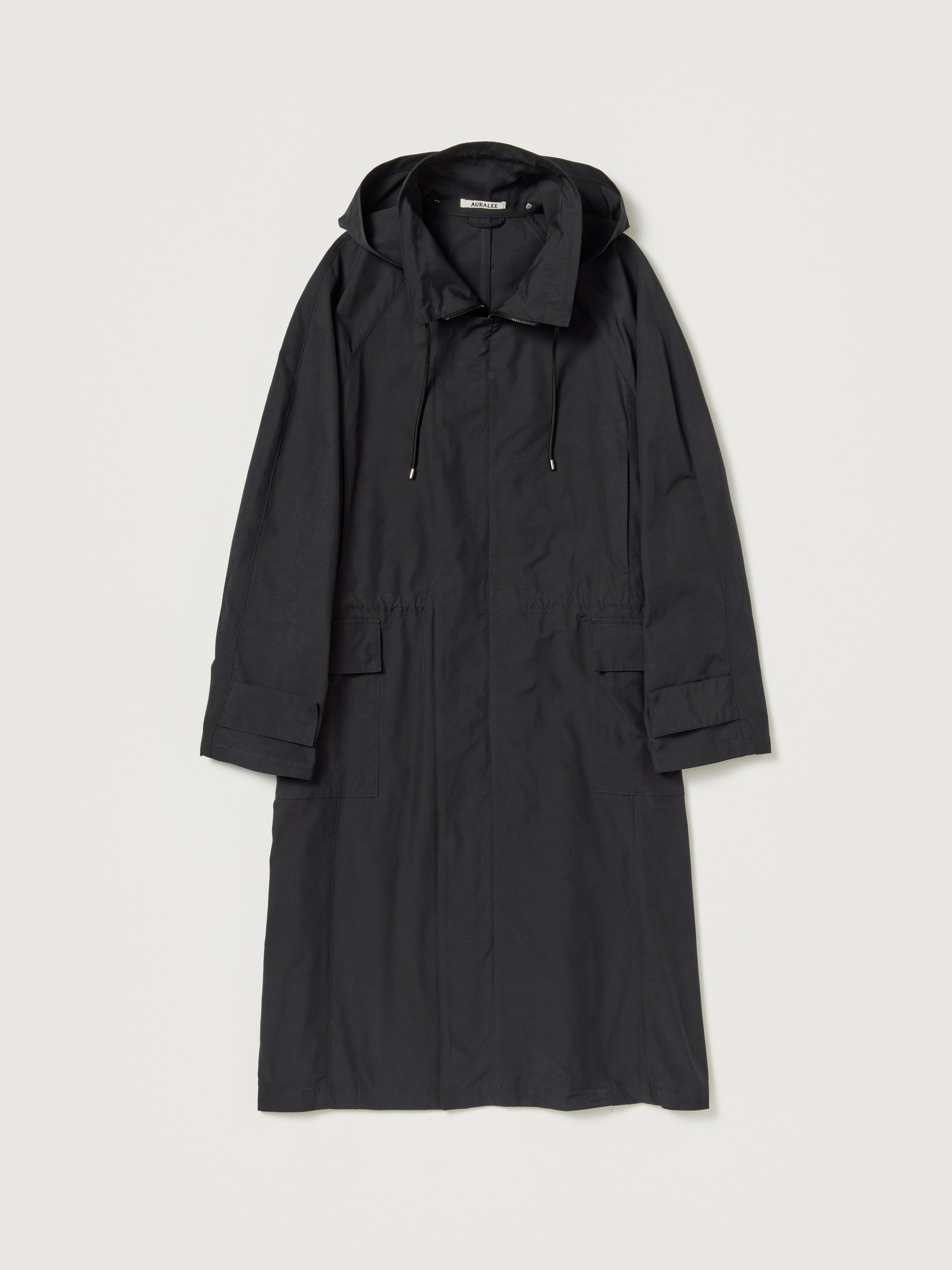 HIGH DENSITY COTTON POLYESTER CLOTH HOODED COAT 詳細画像 BLACK 1