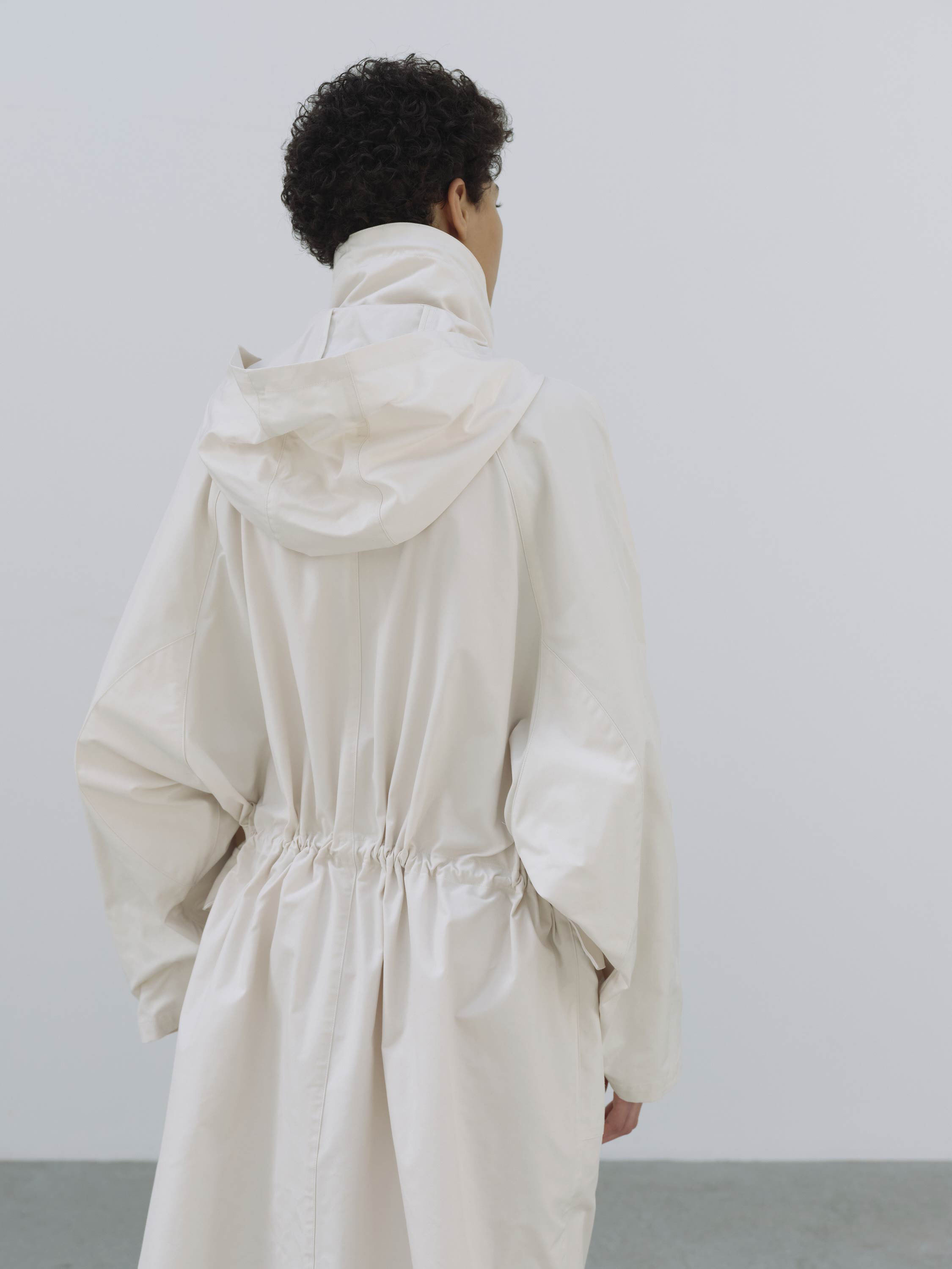 HIGH DENSITY COTTON POLYESTER CLOTH HOODED COAT 詳細画像 IVORY 5