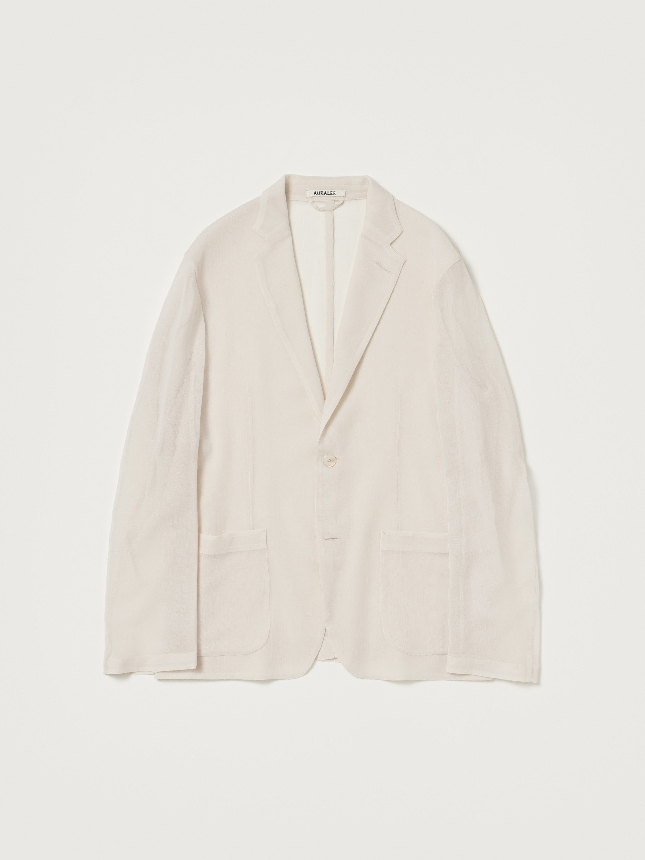 WOOL RECYCLE POLYESTER LENO SHEER JACKET 詳細画像 IVORY 1