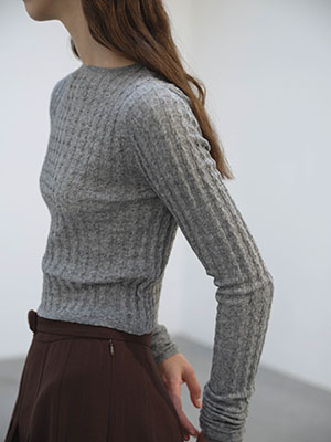 WASHABLE CASHMERE SILK CABLE KNIT P/O