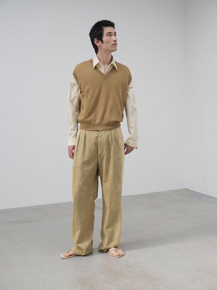 FINX NATURAL GABARDINE PRODUCT DYED PANTS