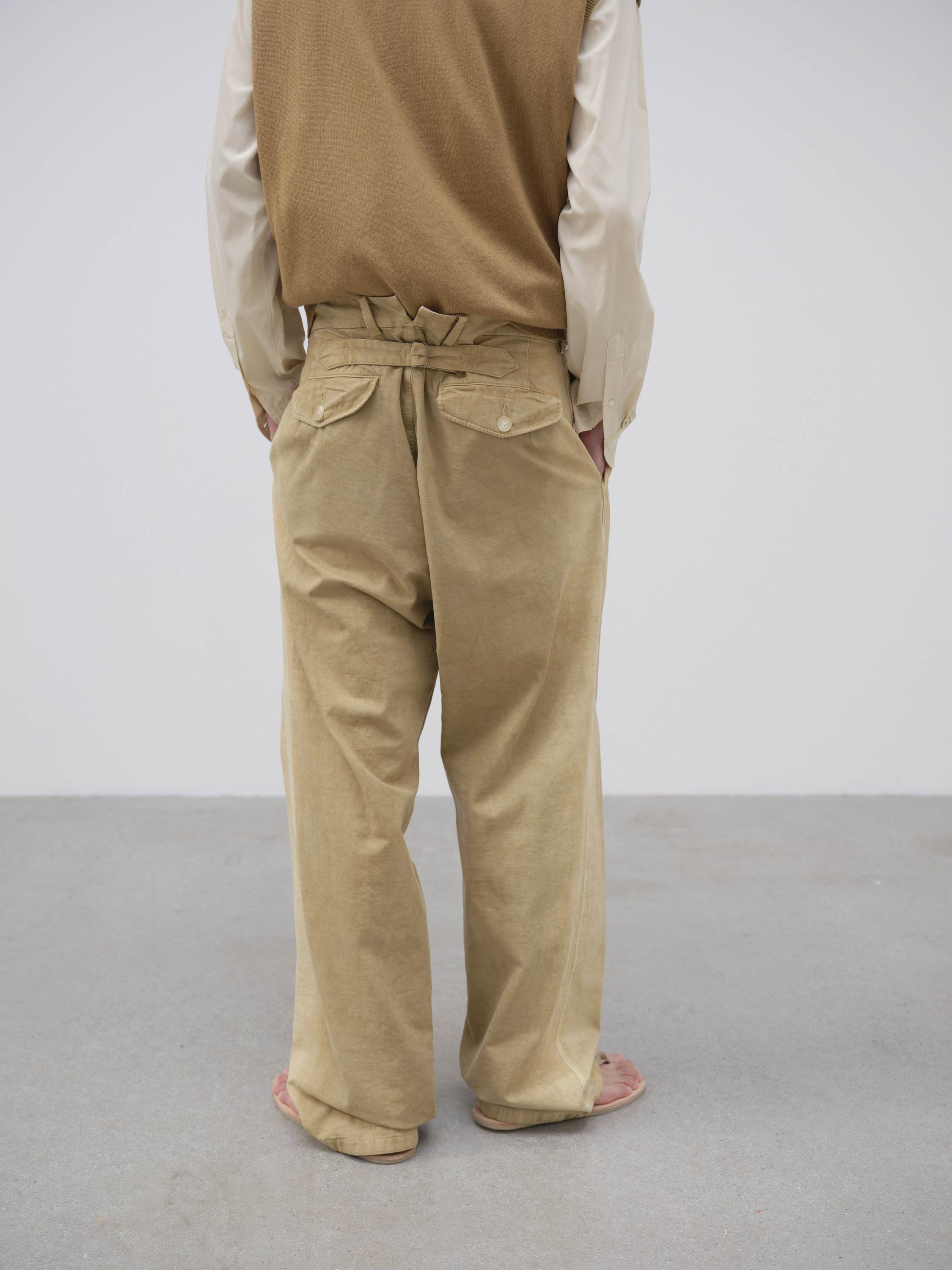 FINX NATURAL GABARDINE PRODUCT DYED PANTS 詳細画像 FADE BEIGE 2