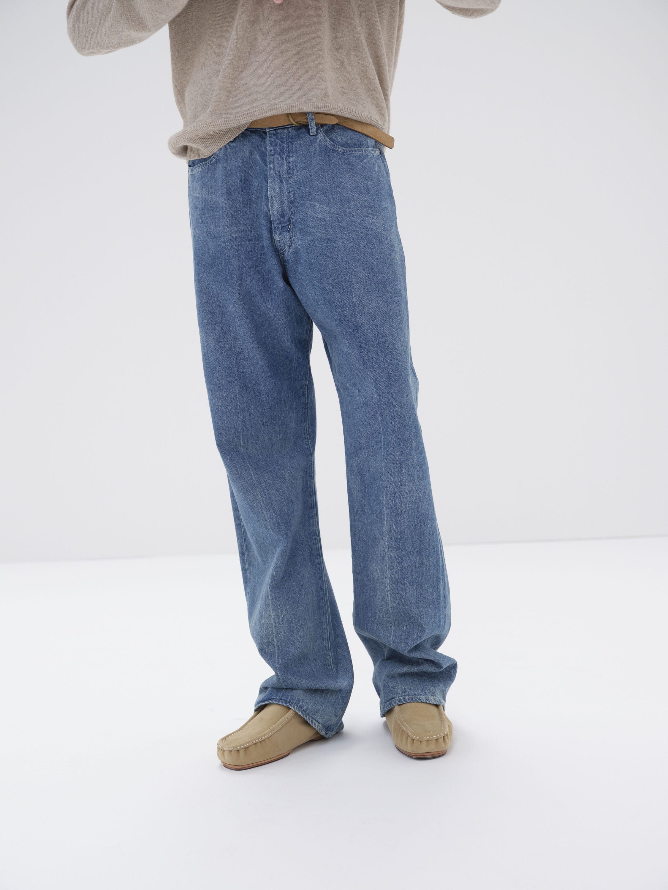 SELVEDGE FADED LIGHT DENIM PANTS