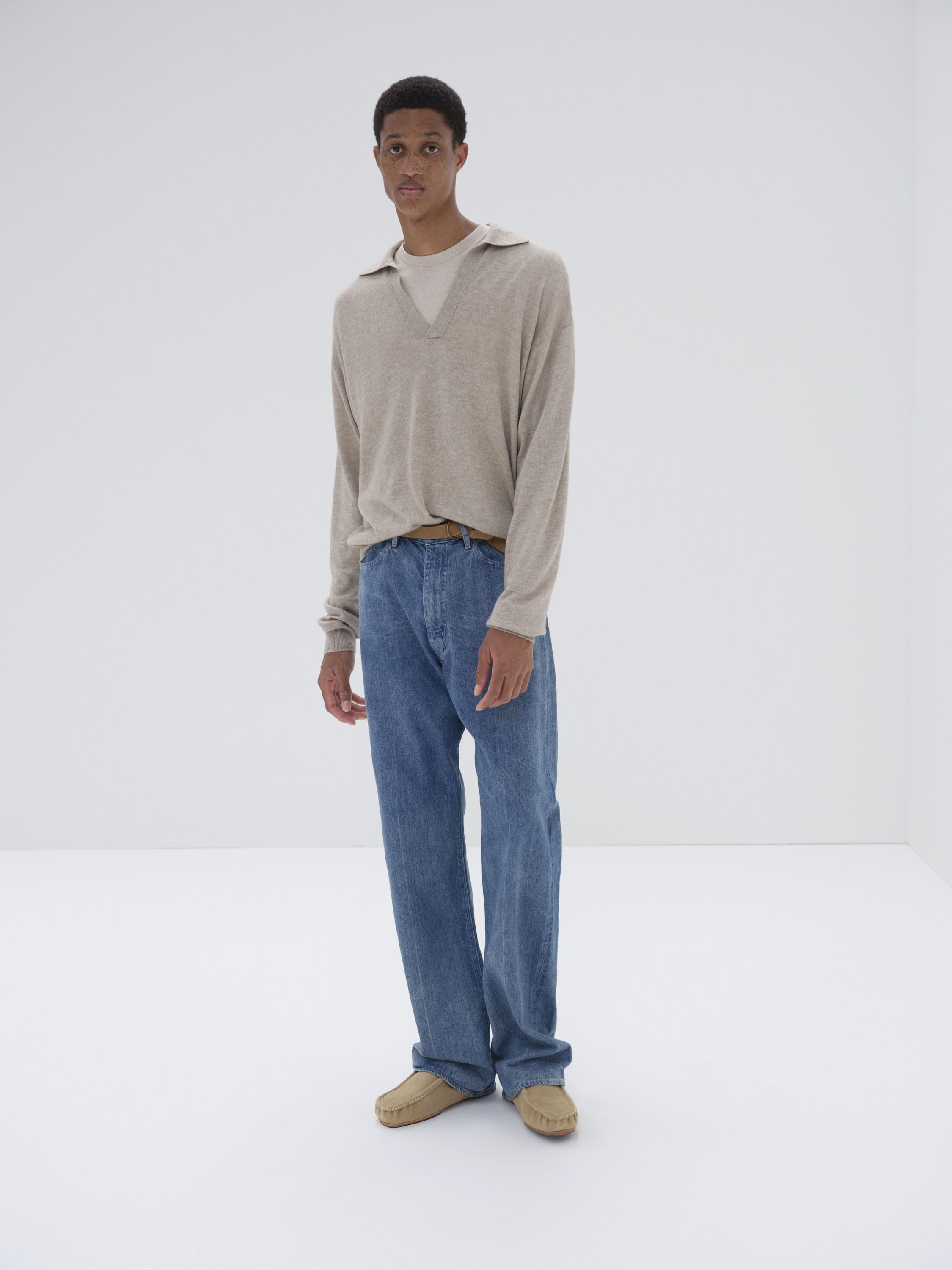 AURALEE SELVEDGE FADED LIGHT DENIM PANTS - ワークパンツ/カーゴパンツ