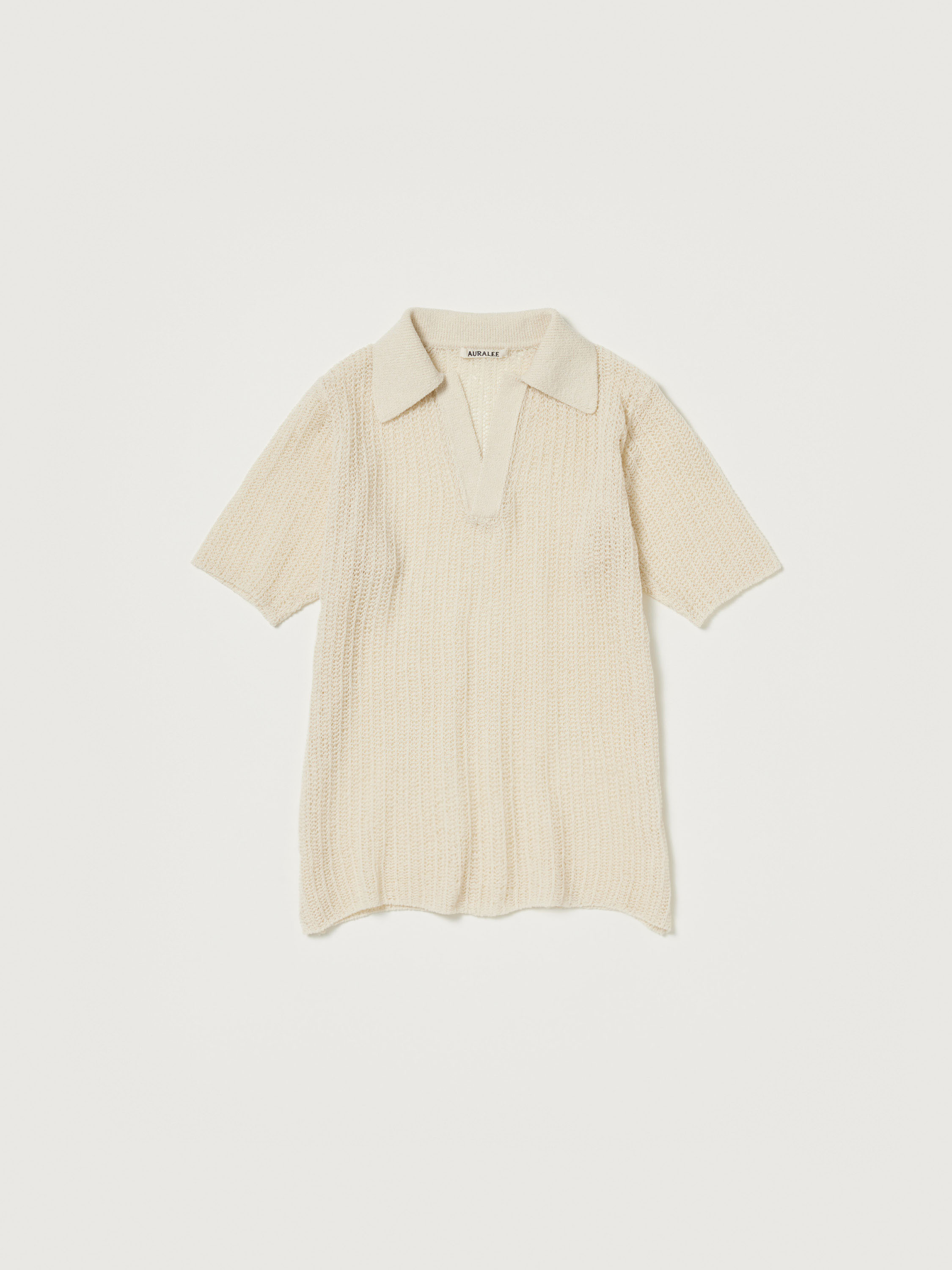 BRUSHED COTTON WOOL RIB KNIT SKIPPER POLO - AURALEE Official Website