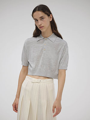 SUPER HIGH GAUGE WASHABLE SILK KNIT SHORT POLO