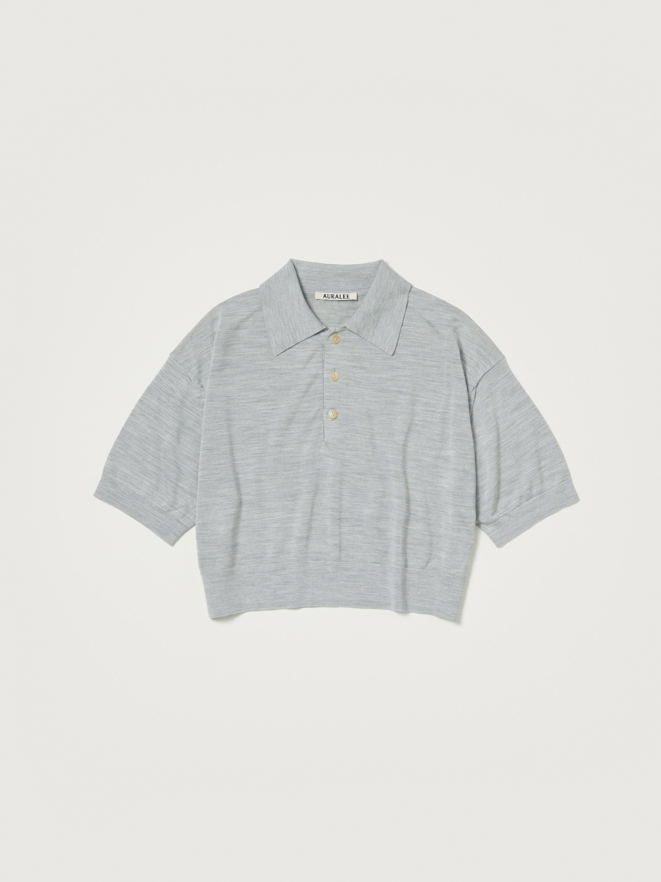 SUPER HIGH GAUGE WASHABLE SILK KNIT SHORT POLO 詳細画像 TOP GRAY 3
