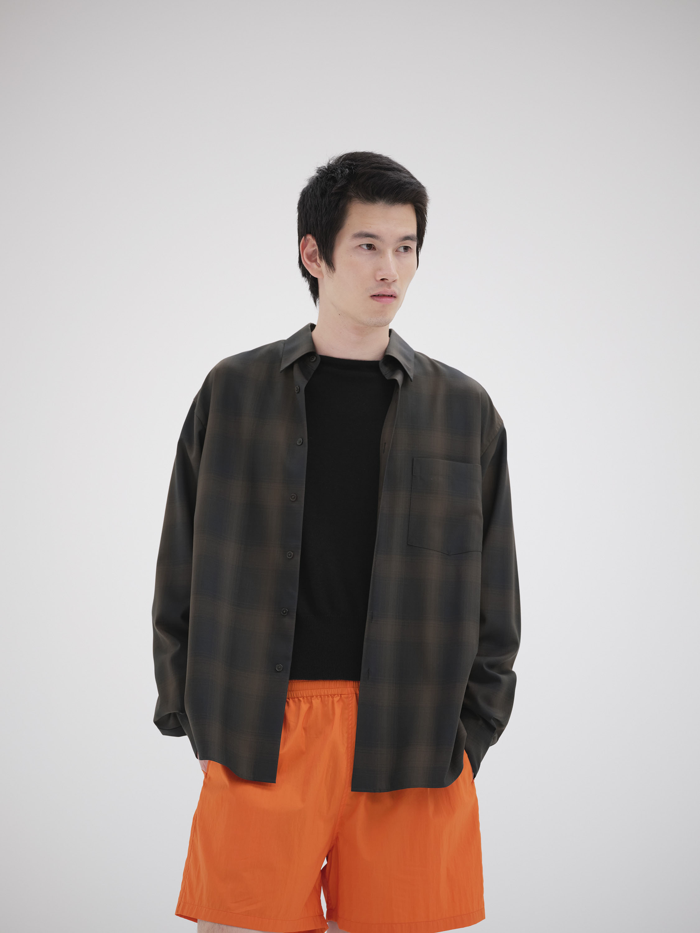 SUPER LIGHT WOOL CHECK SHIRT