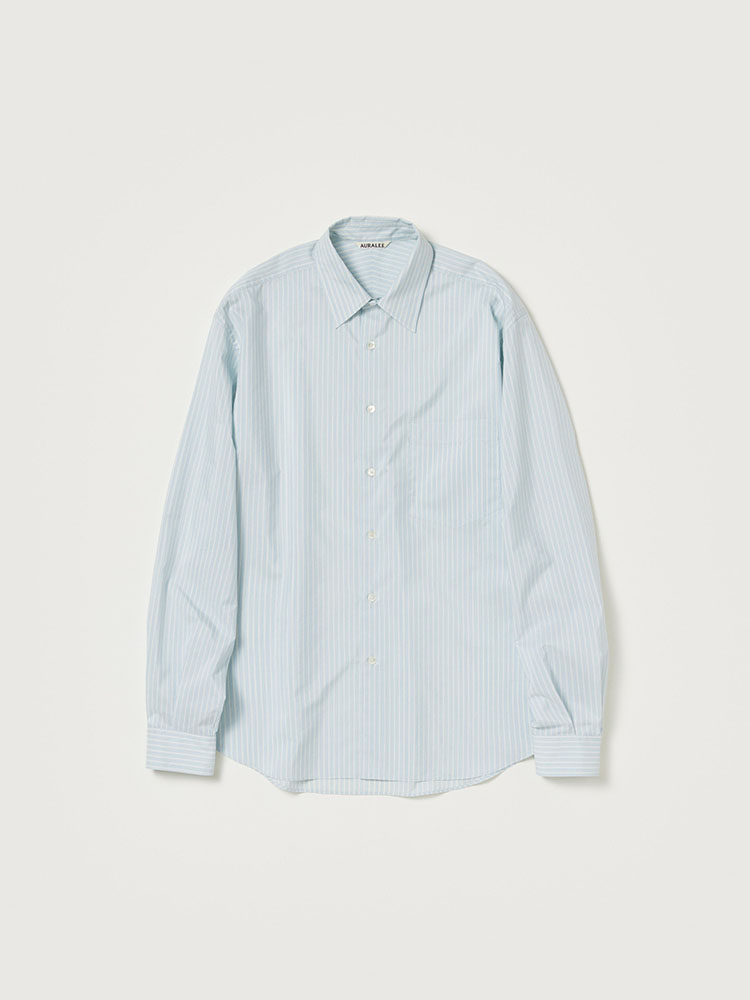 FINX POLYESTER STRIPE SHIRT - AURALEE Official Website