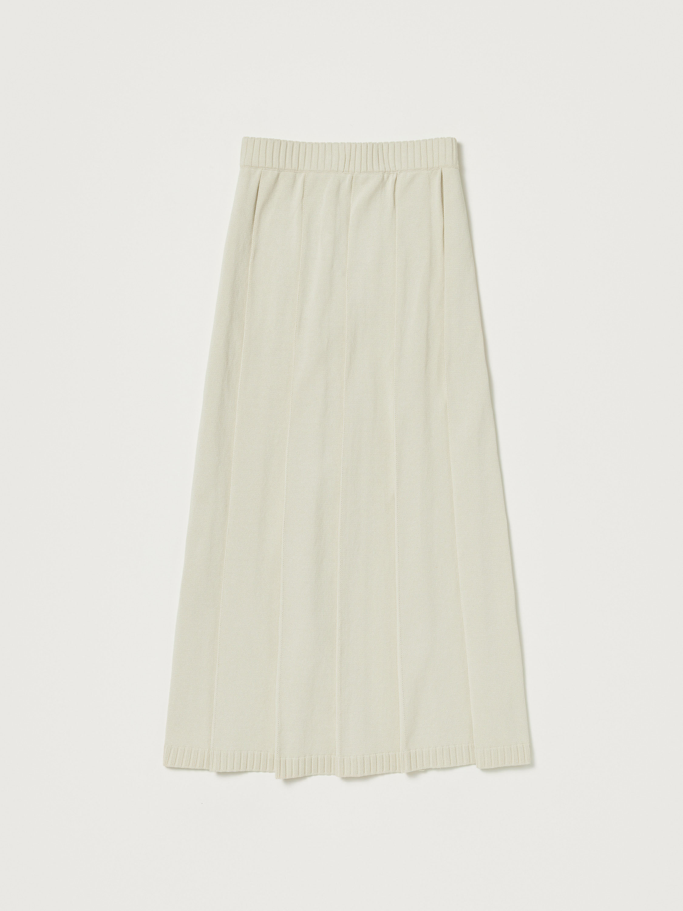 DRY COTTON KNIT PLEATED SKIRT 詳細画像 WHITE 1
