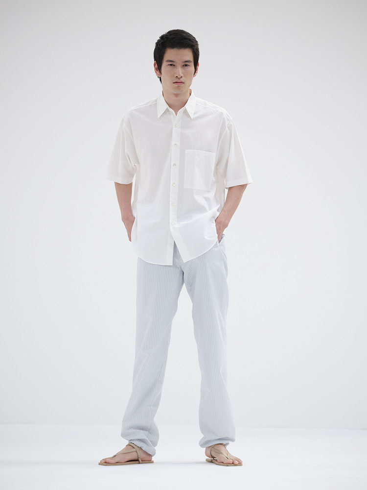 WASHED FINX TWILL BIG HALF SLEEVED SHIRT - AURALEE Official Website