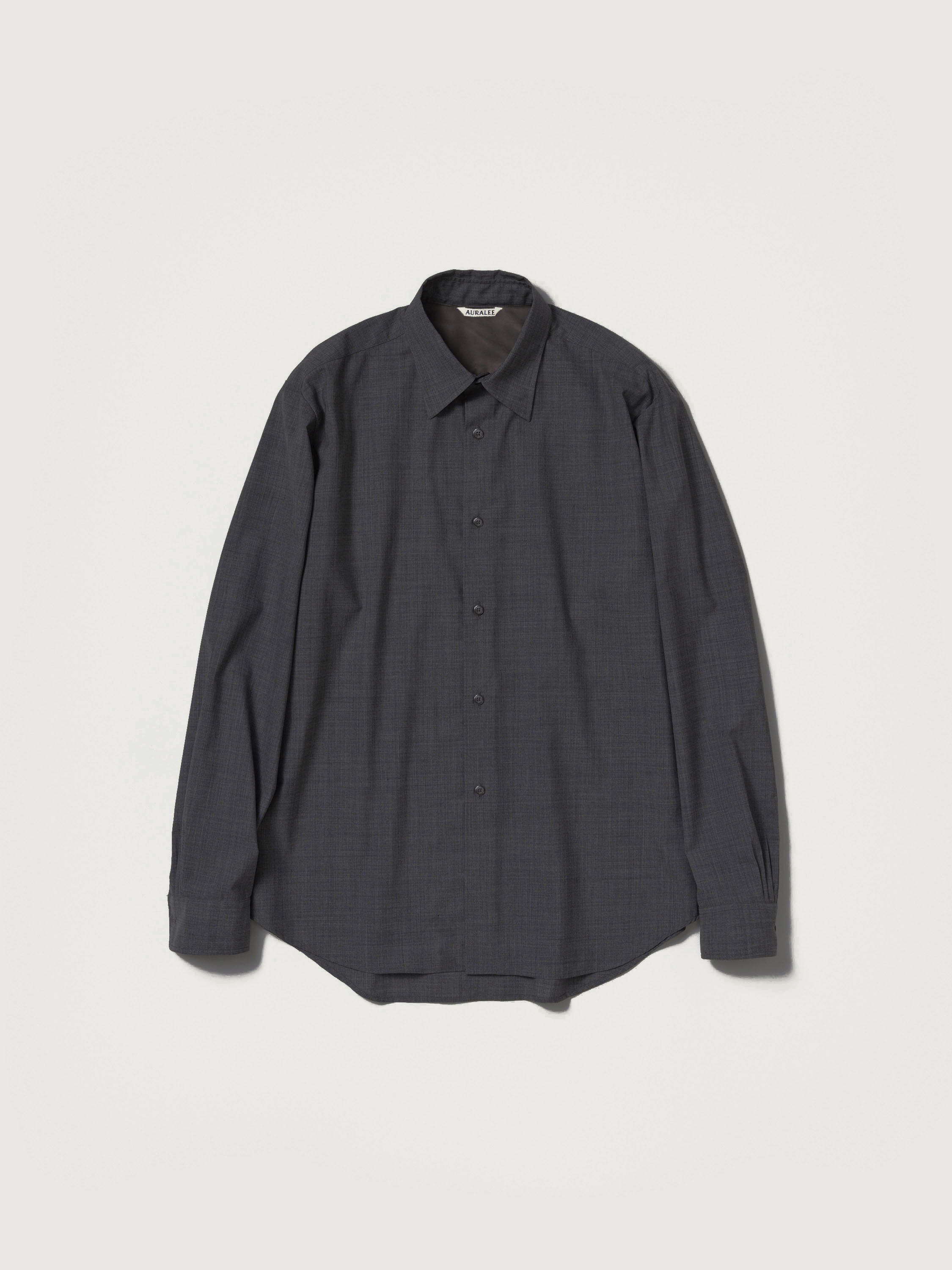 SUPER FINE TROPICAL WOOL SHIRT 詳細画像 TOP CHARCOAL 1