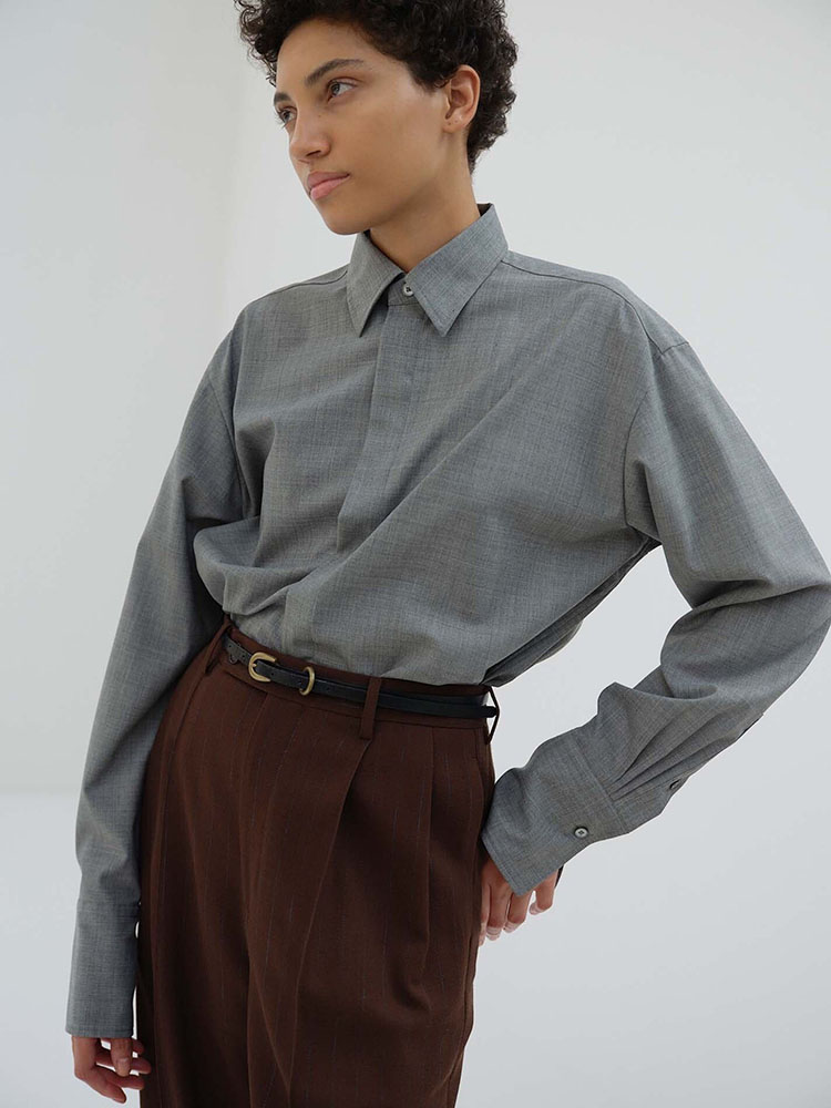 WASHED FINX TWILL SHIRT - AURALEE Official Website