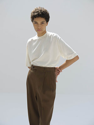 SUPER HIGH GAUGE WASHABLE SILK KNIT TEE
