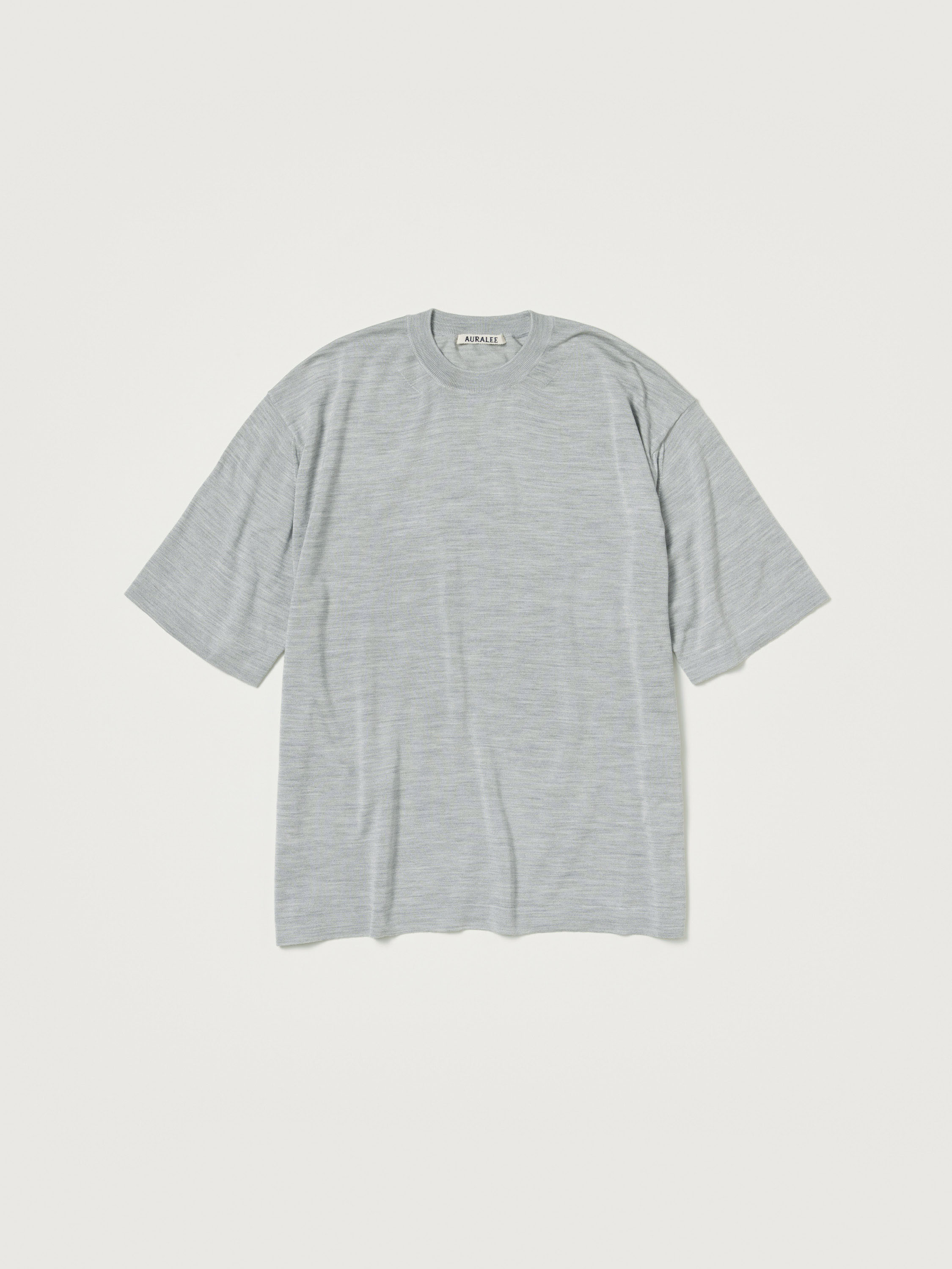 SUPER HIGH GAUGE WASHABLE SILK KNIT TEE 詳細画像 TOP GRAY 1